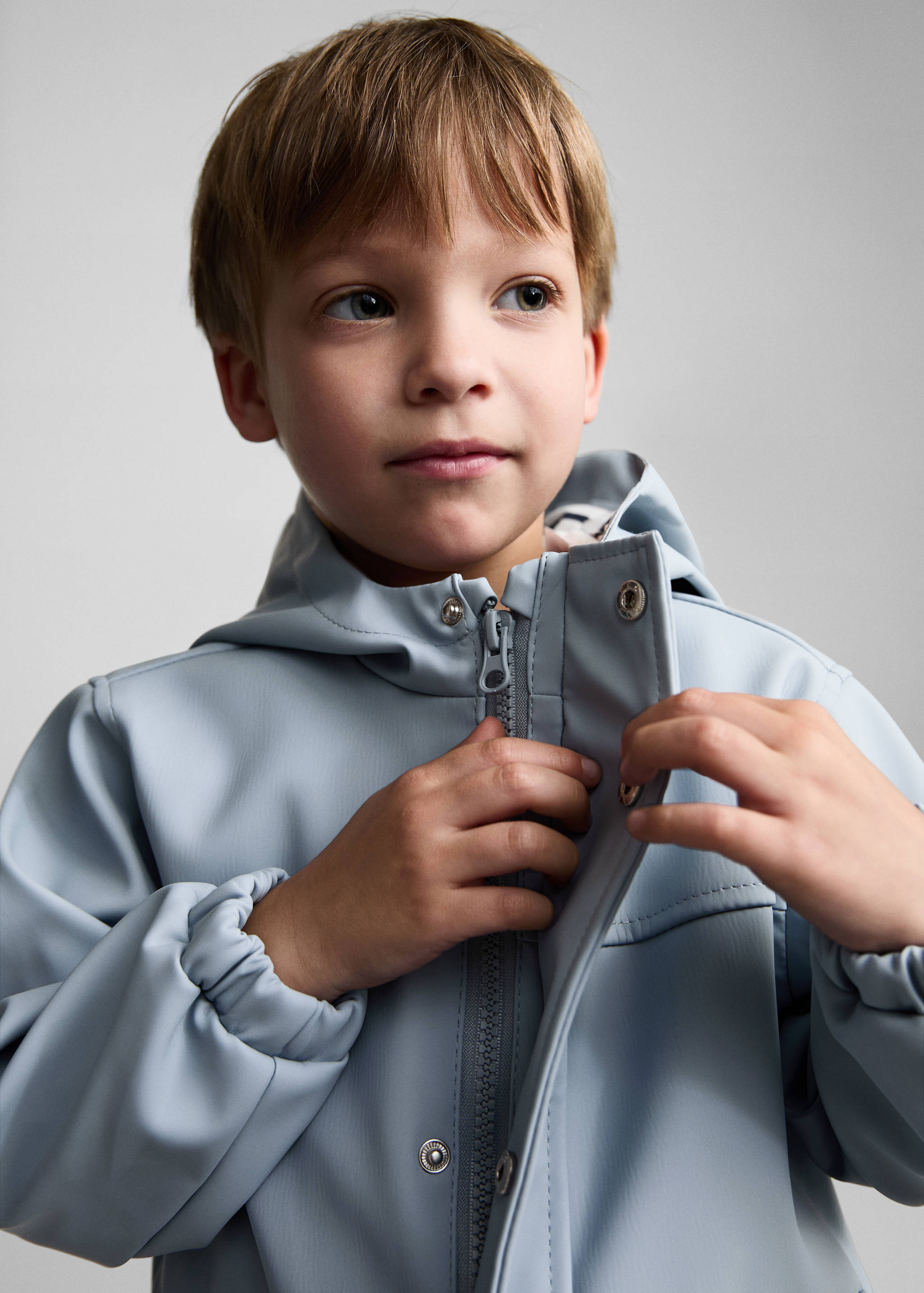 Hooded water-repellent barn jacket - Details of the article 1