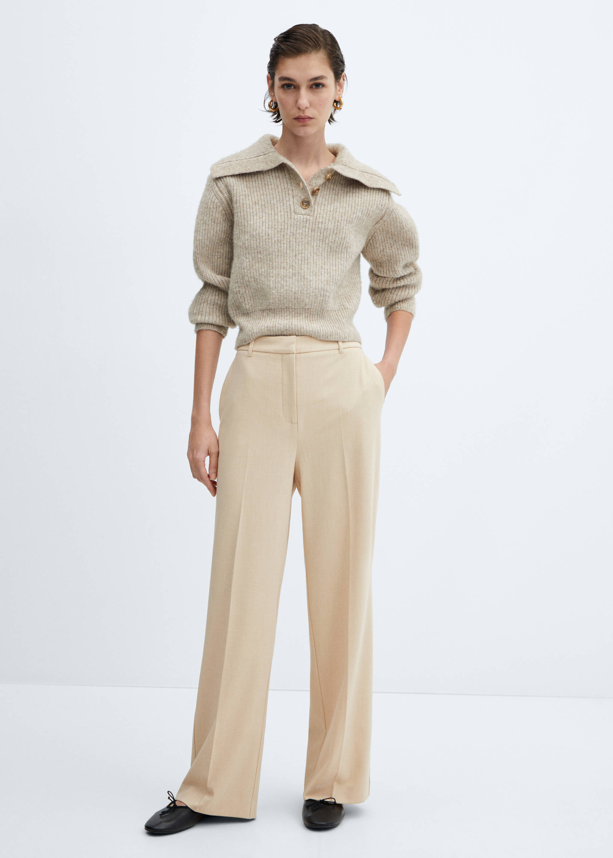 Low-waist wide leg trousers - General plane
