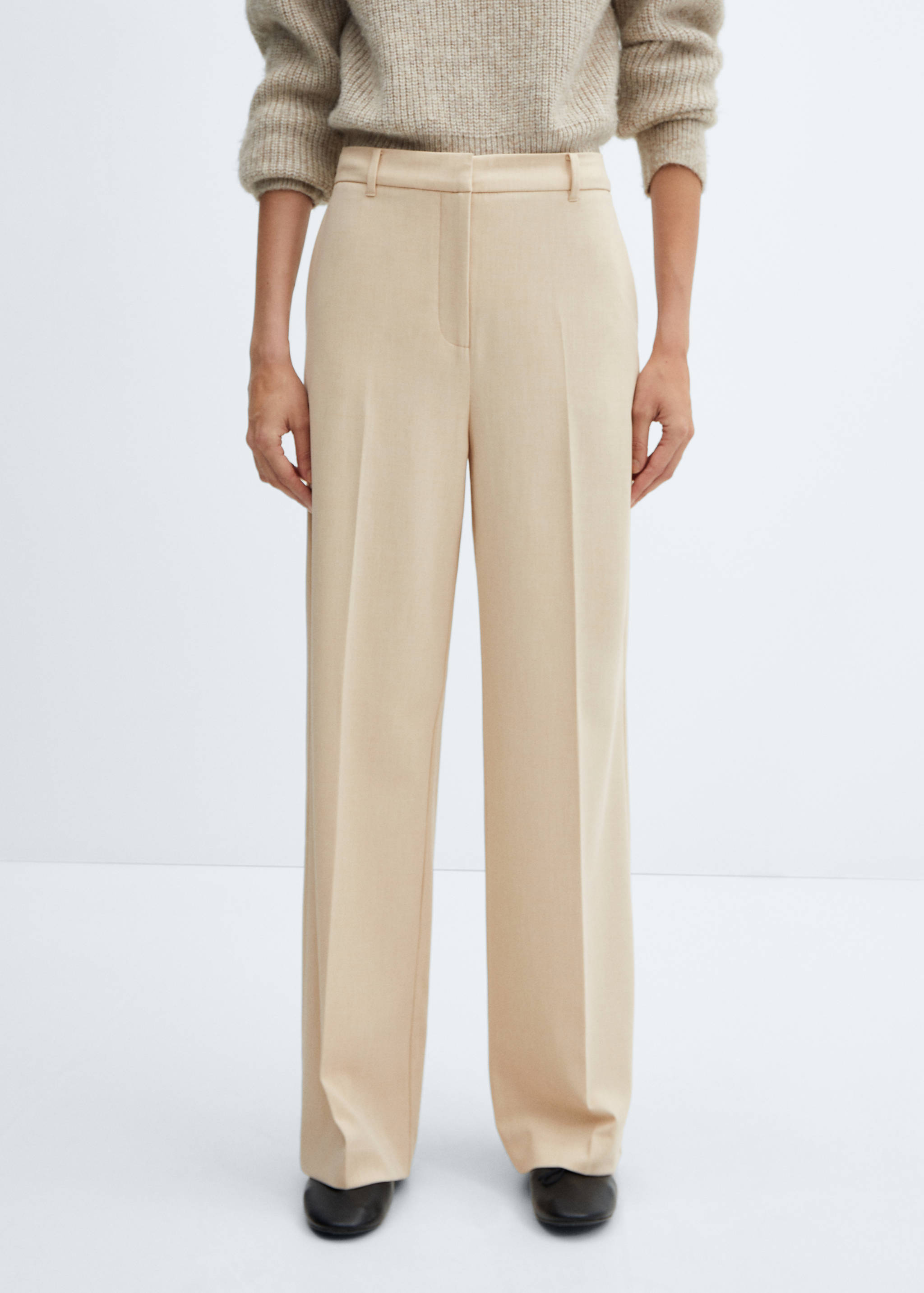 Low-waist wide leg trousers - Medium plane