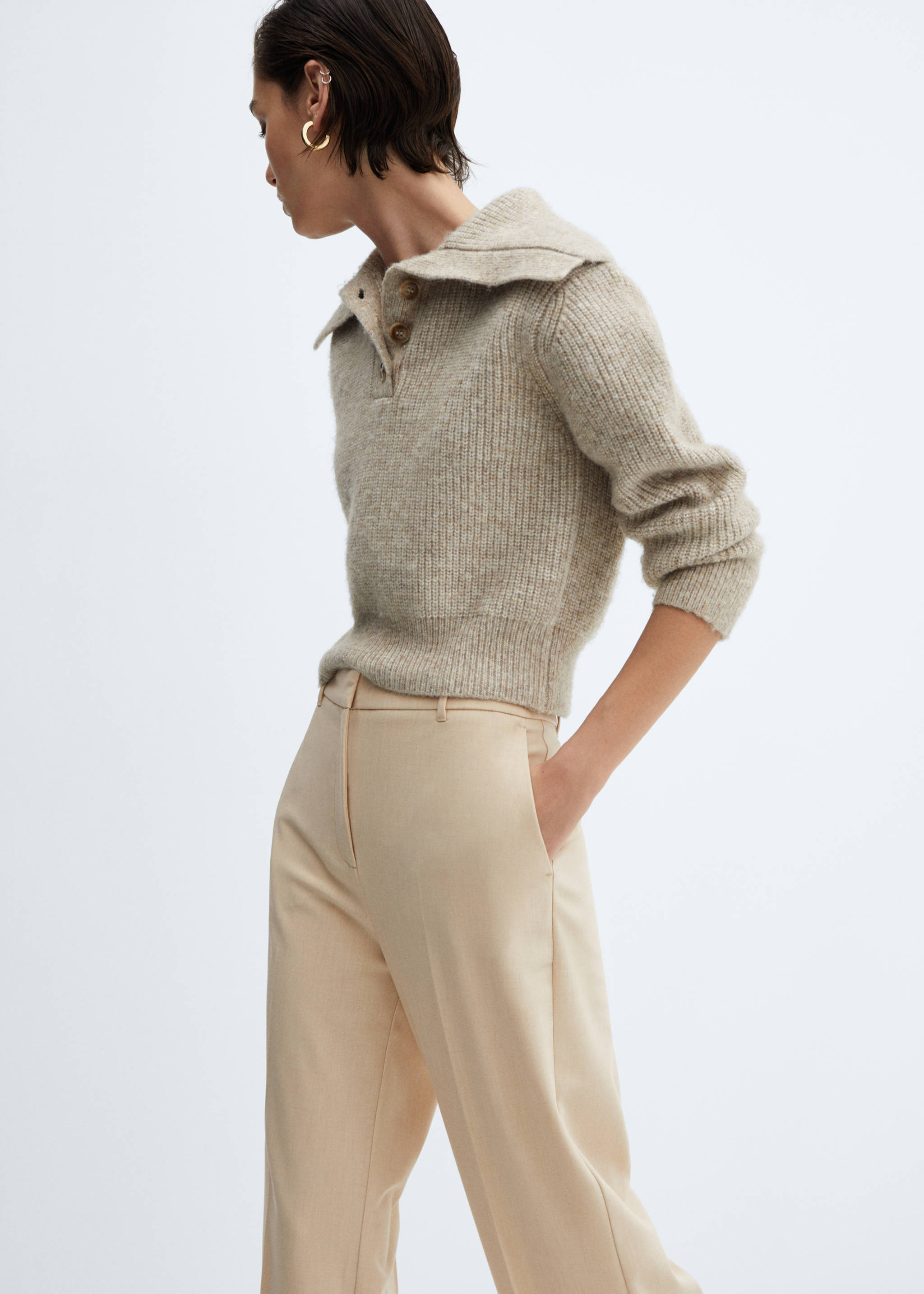 Low-waist wide leg trousers - Details of the article 1