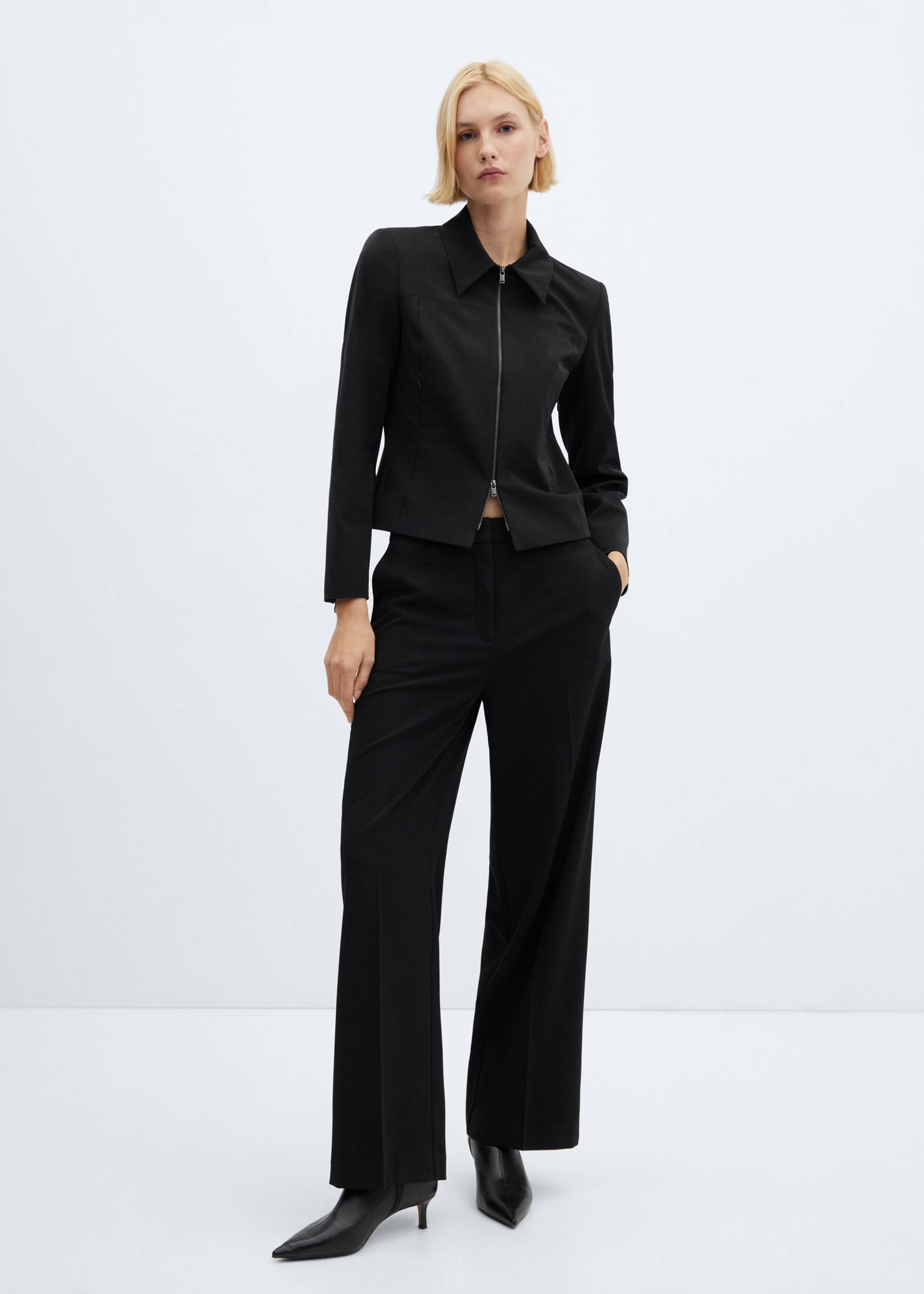 Low-waist wide leg trousers - General plane