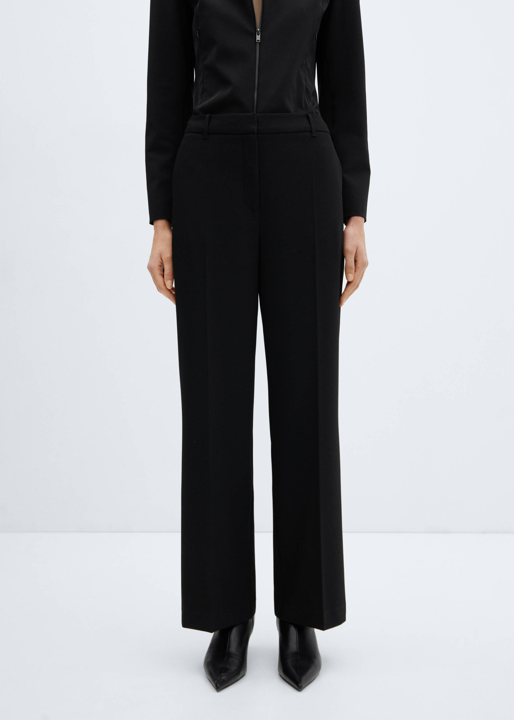 Low-waist wide leg trousers - Medium plane