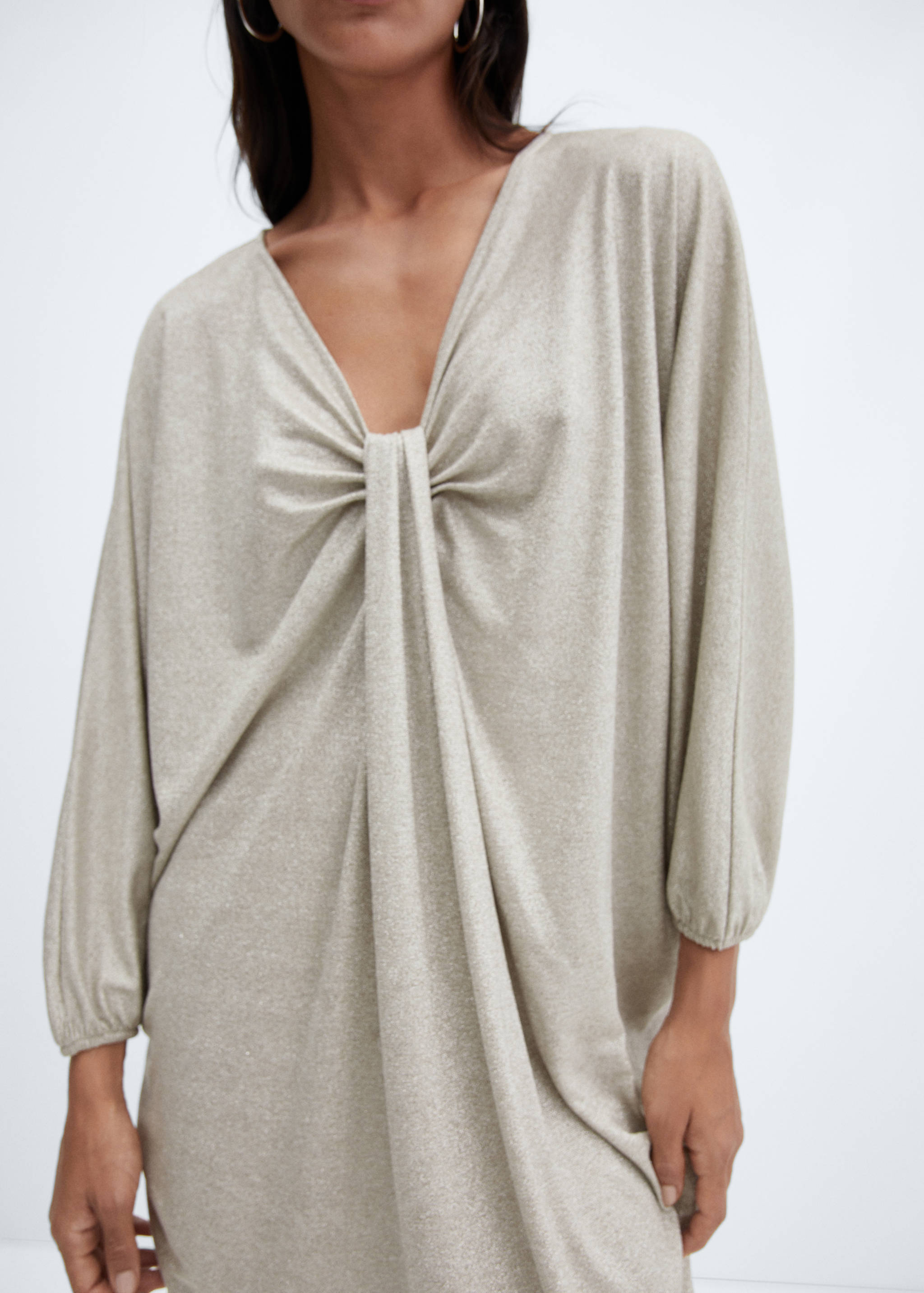 Vestido drapeado lúrex - Detalle del artículo 6