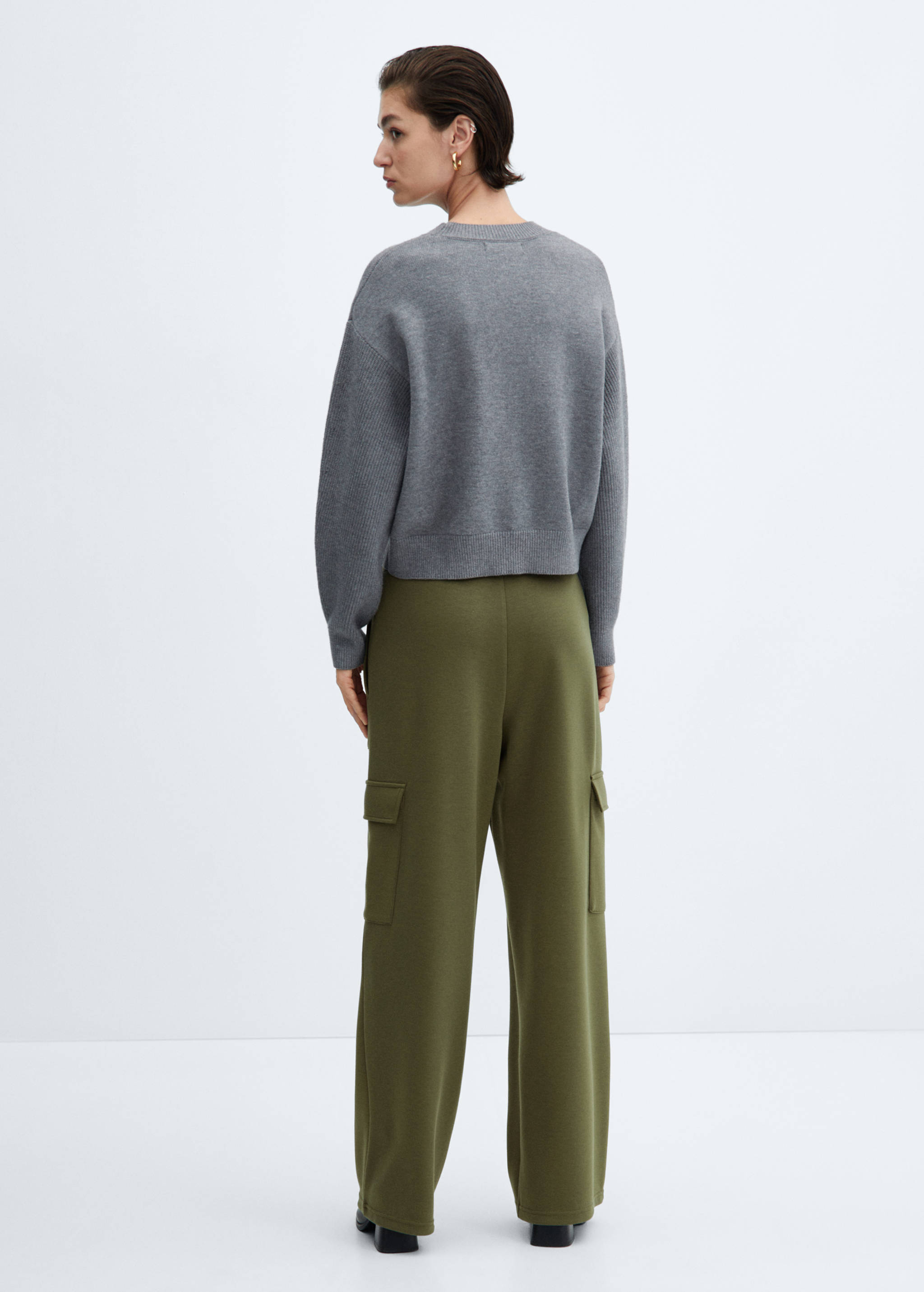 Elastic waist cargo trousers - Reverse of the article