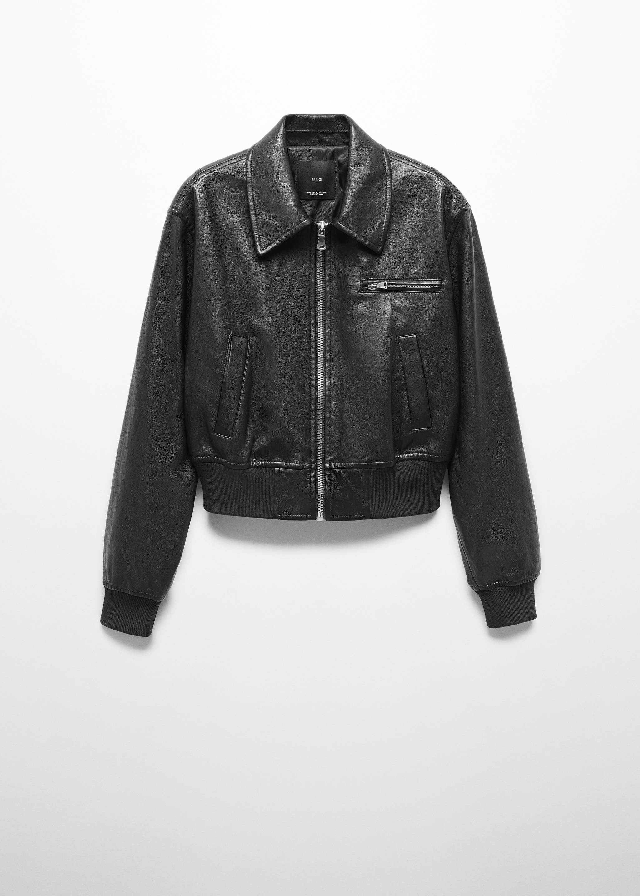 Vintage deri görünümlü mont - Modelsiz ürün