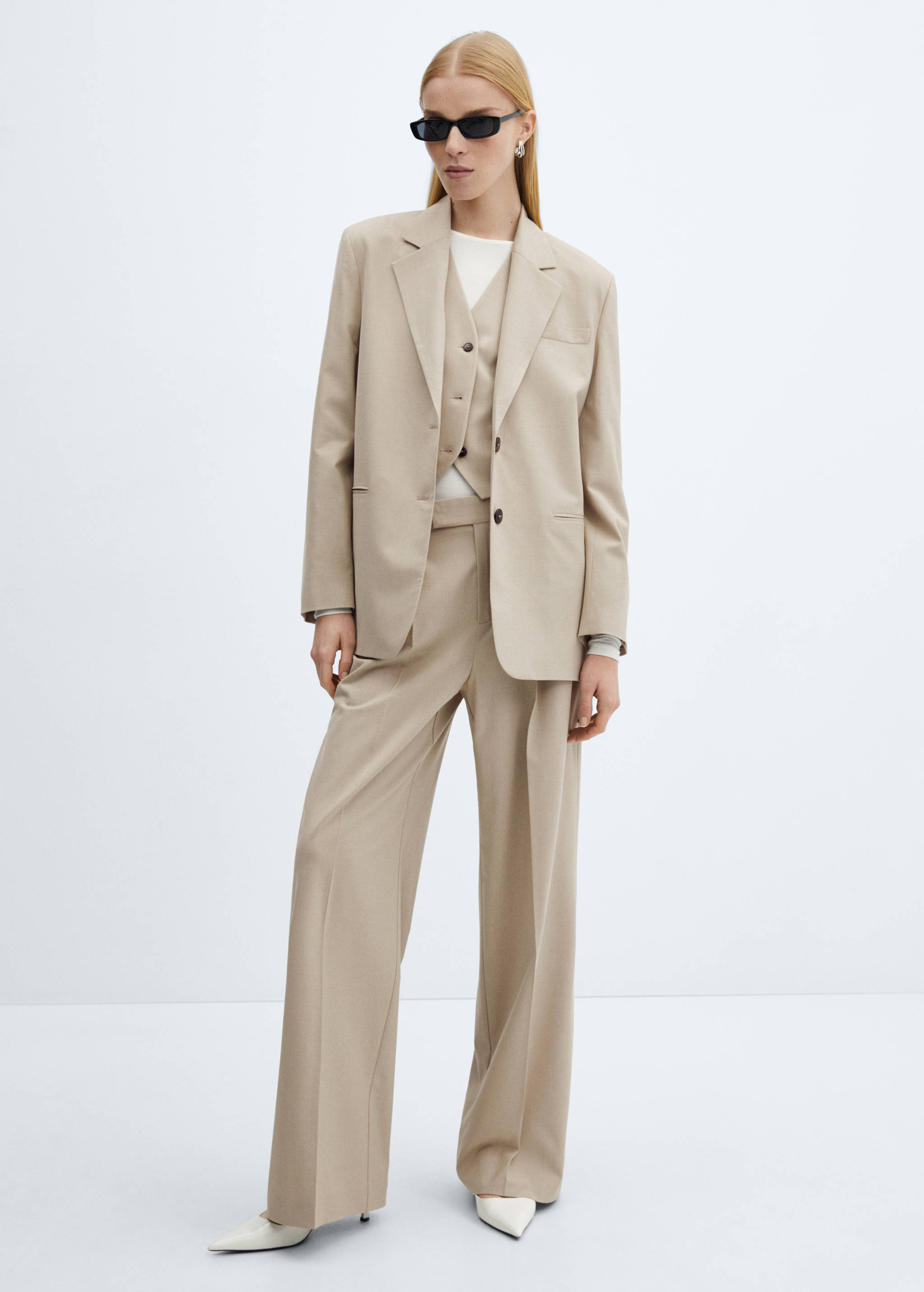 Wide leg suit trousers - General plane