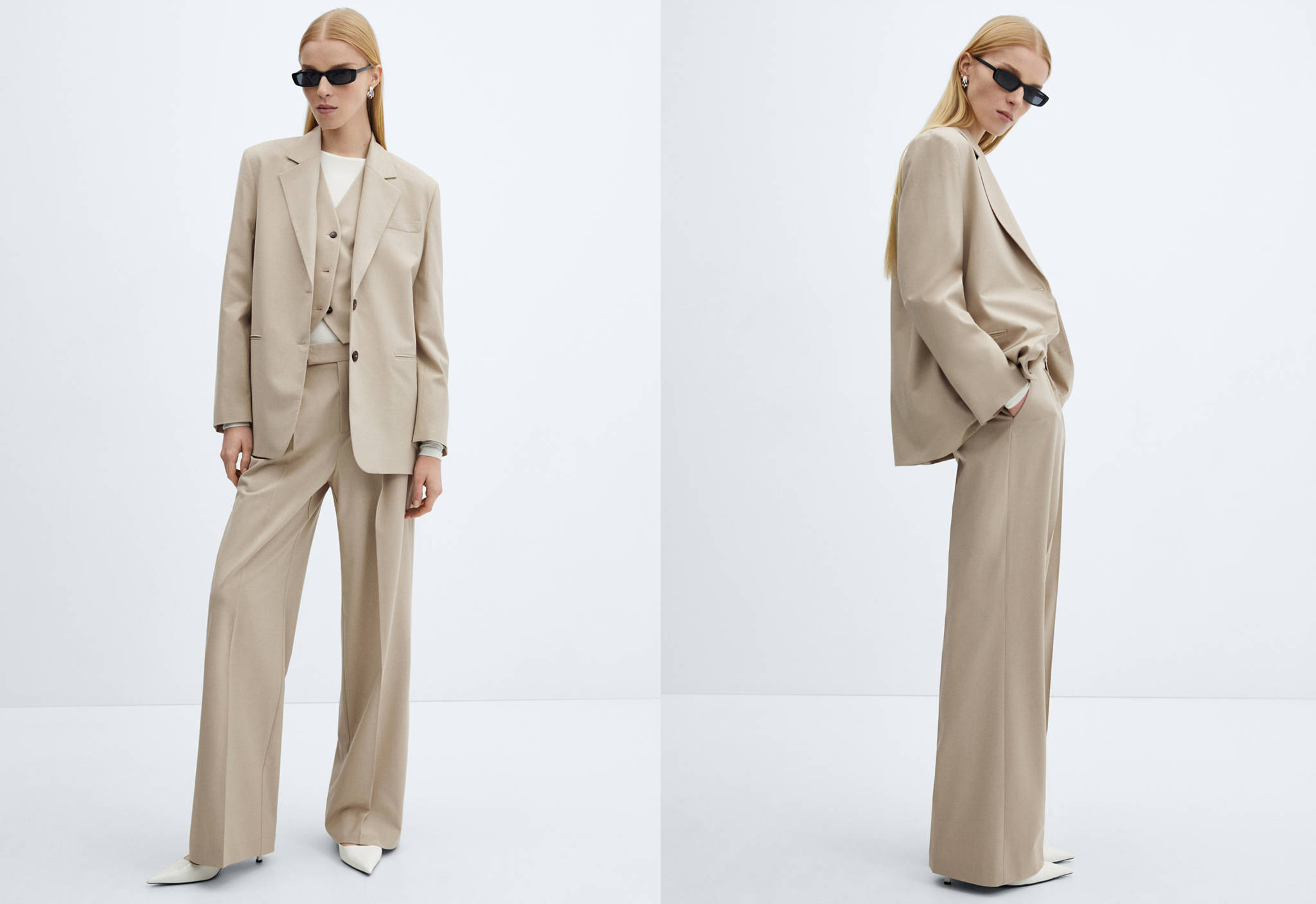 Wide leg suit trousers - Panoramic plane