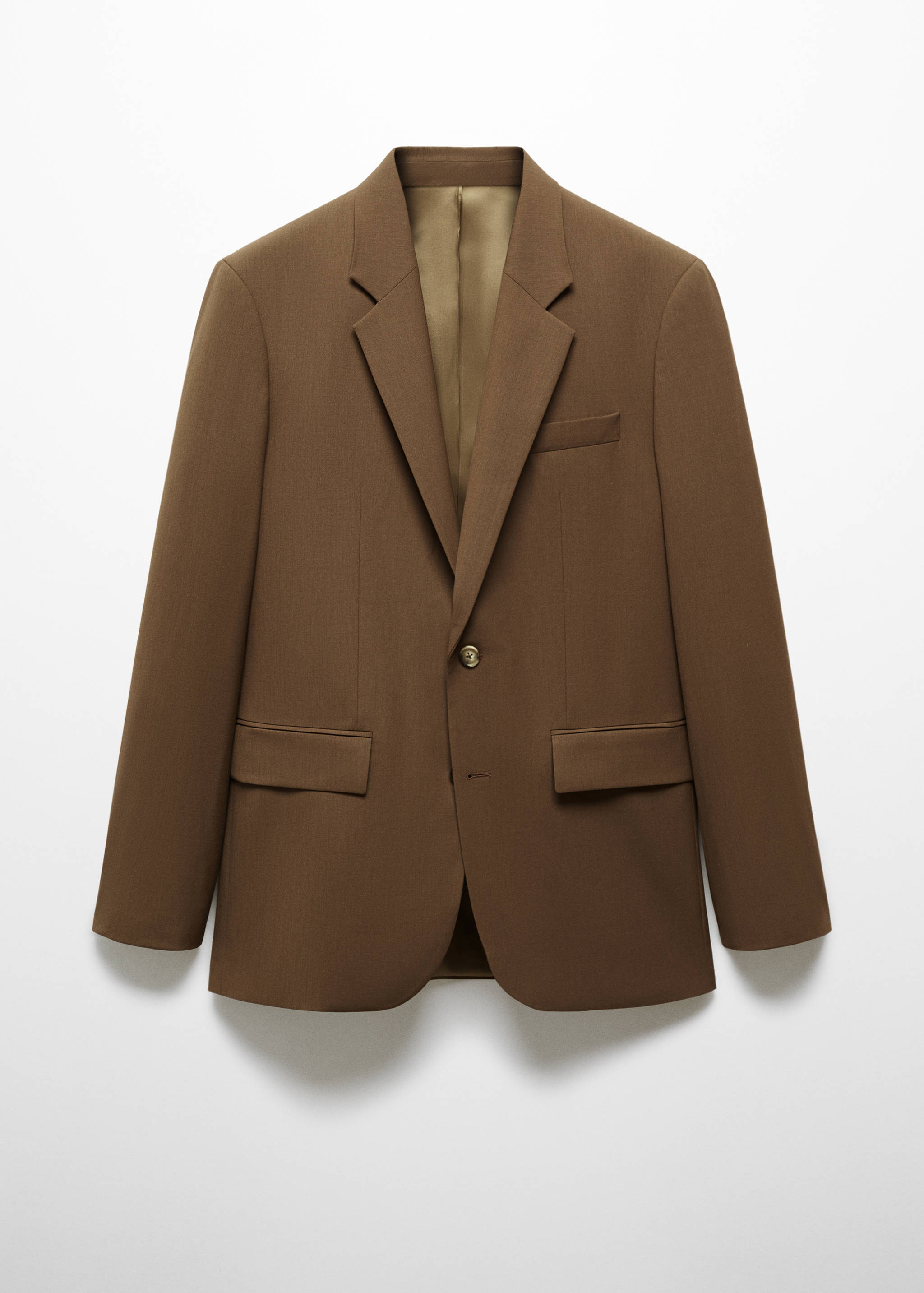 常规尺寸清爽羊毛西装外套 - null