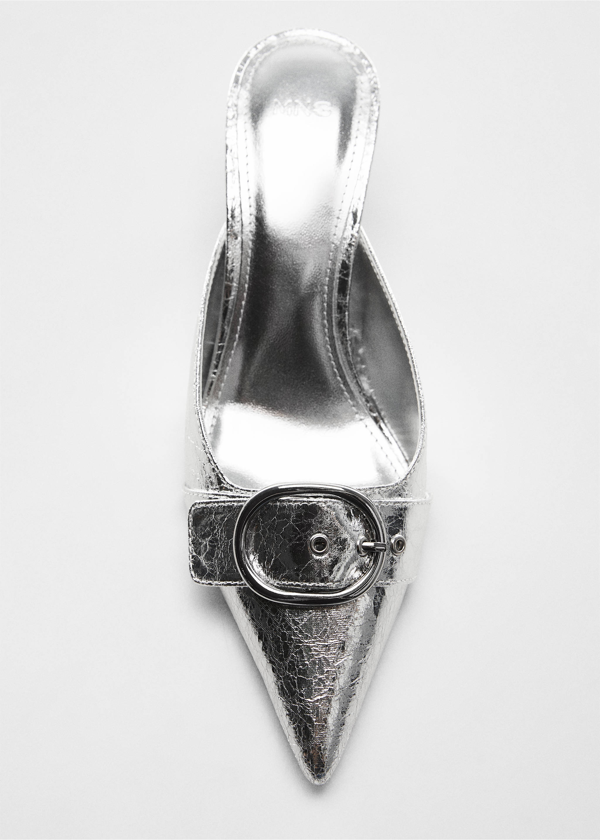 메탈릭 힐 버클 슈즈 - 상품 내역: 5, 실버. Ref: 67055144-00.