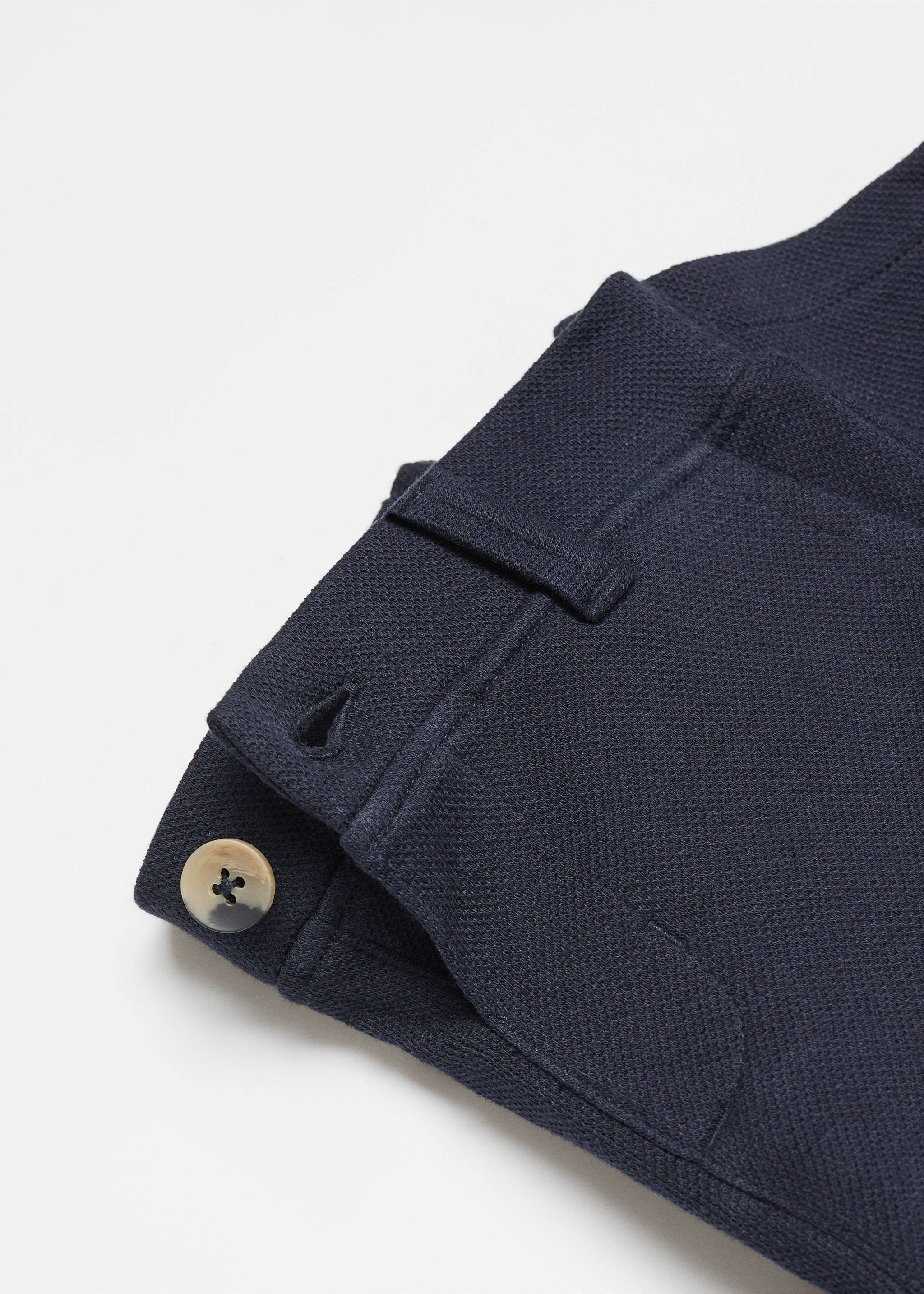 Cotton suit pants - Details of the article 8, Navy. Ref: 67055729-00.