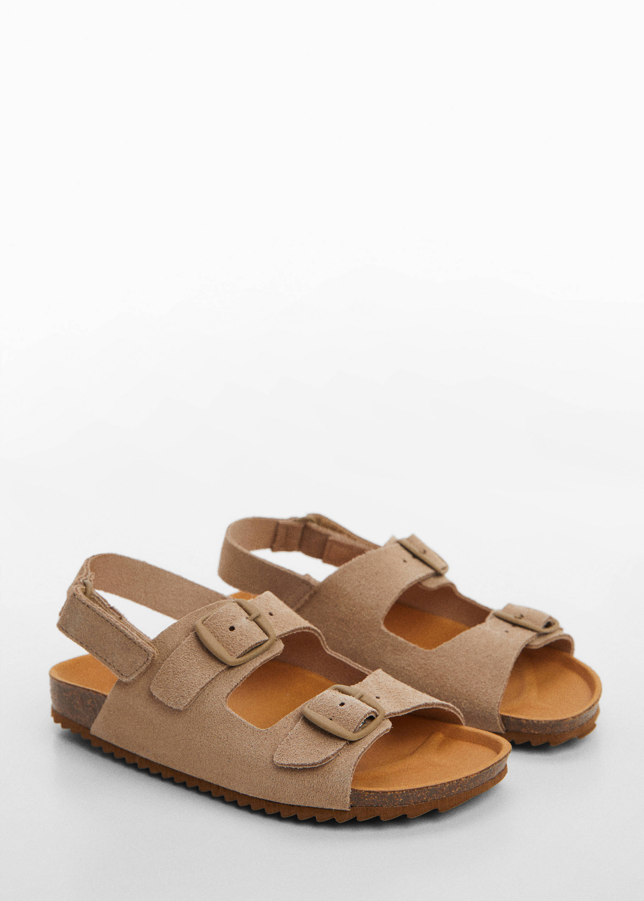 Buckle leather sandals - Medium plane