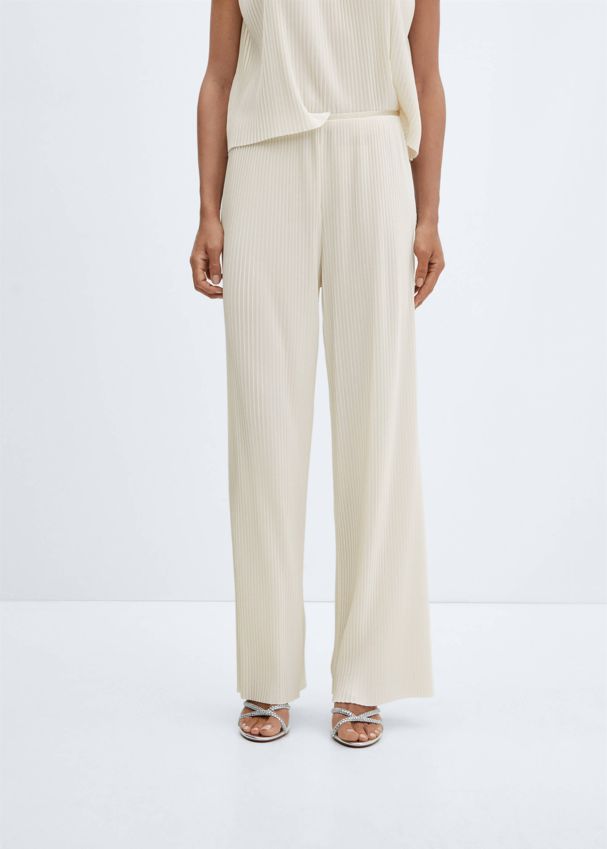 Pleated wide leg trousers - Medium plane
