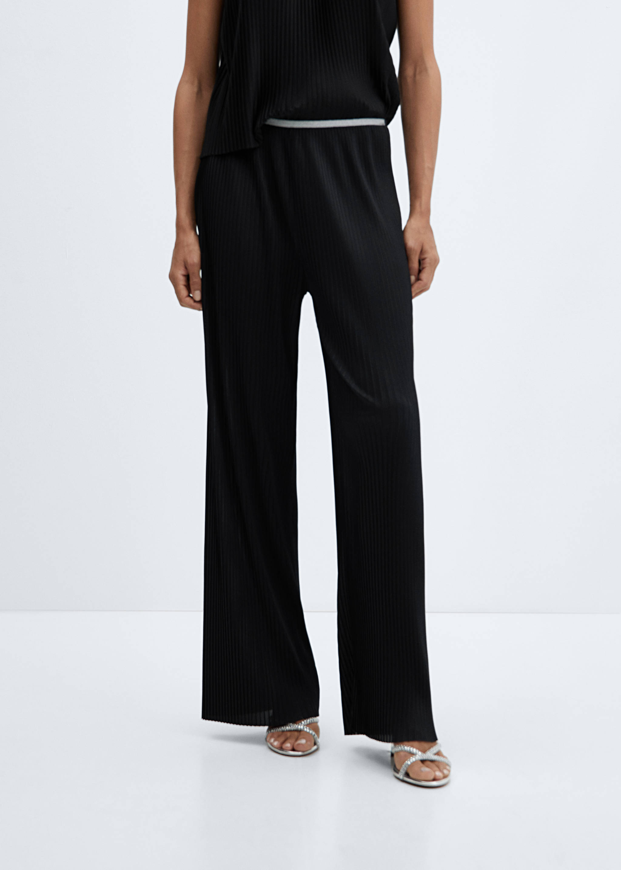 Pleated wide leg trousers - Medium plane