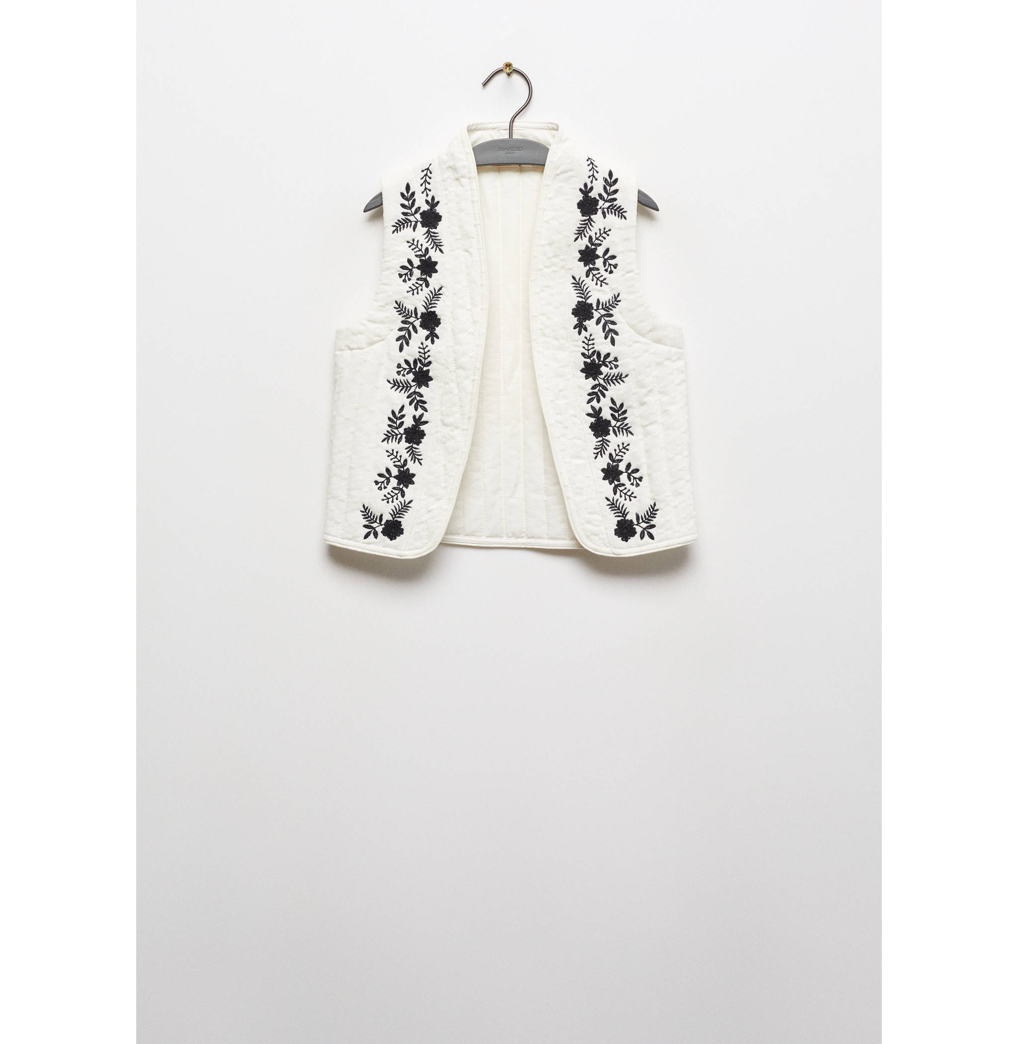 Floral-embroidered waistcoat - Article without model
