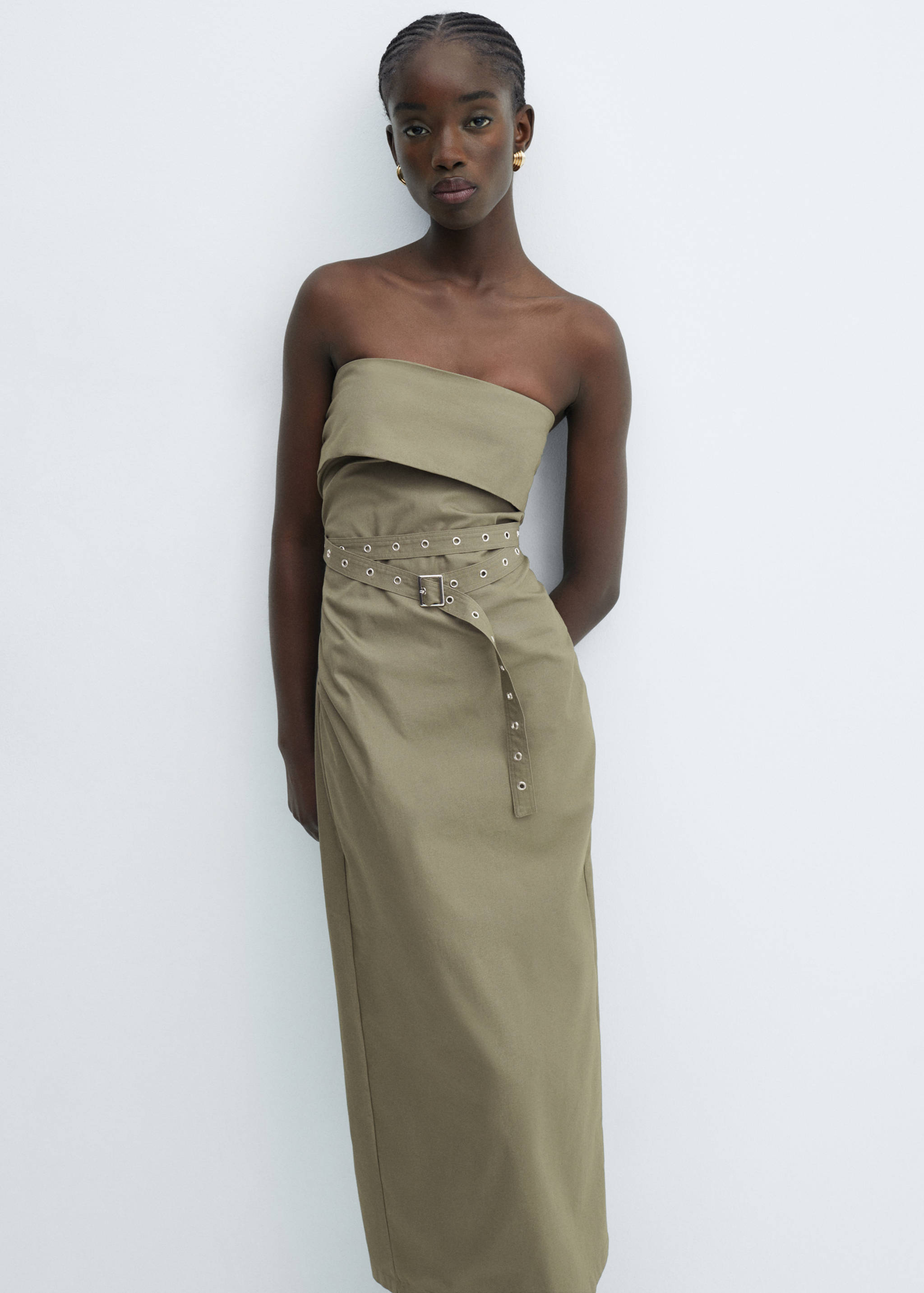 Belted strapless dress - Medium plane