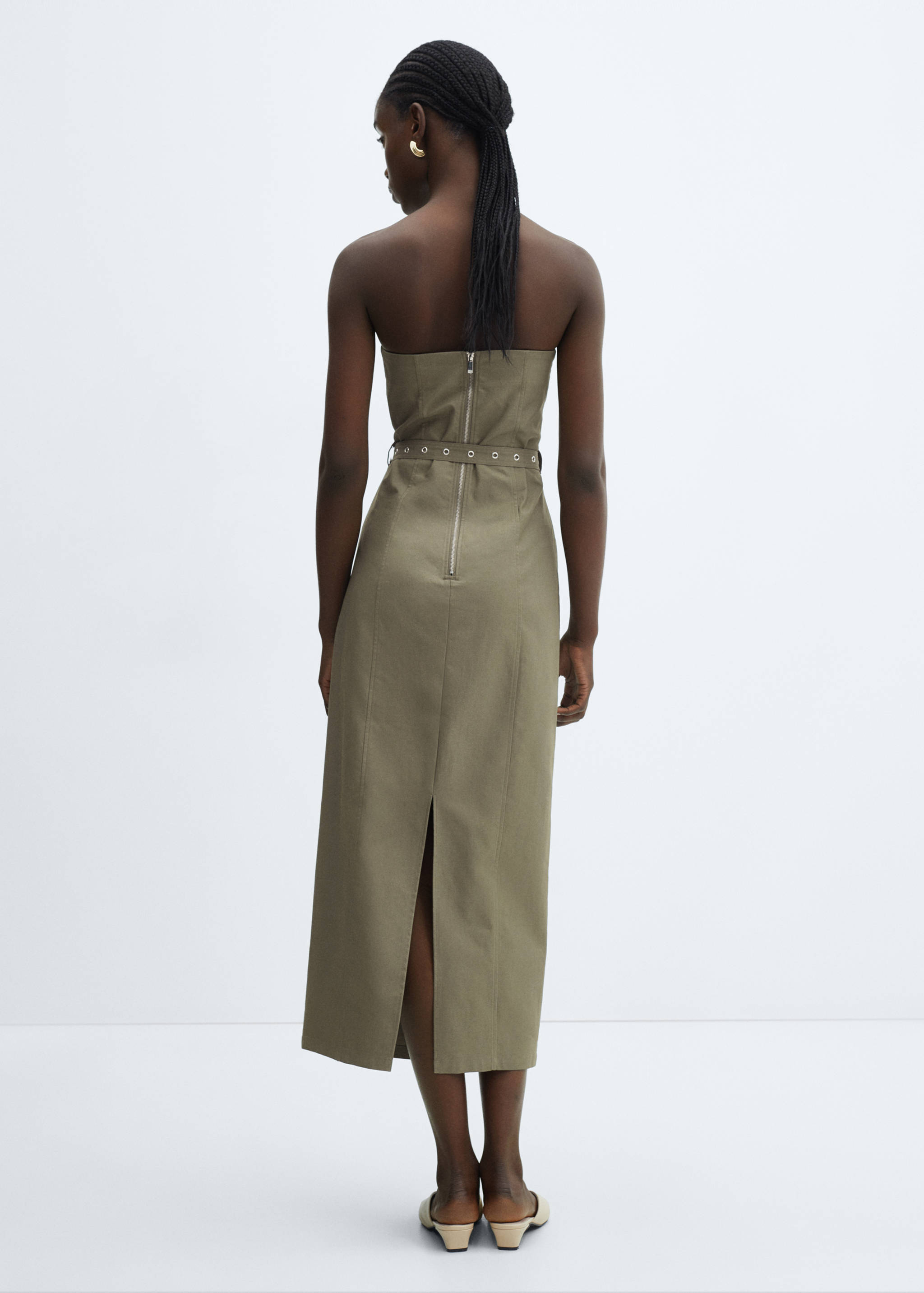 Belted strapless dress - Reverse of the article