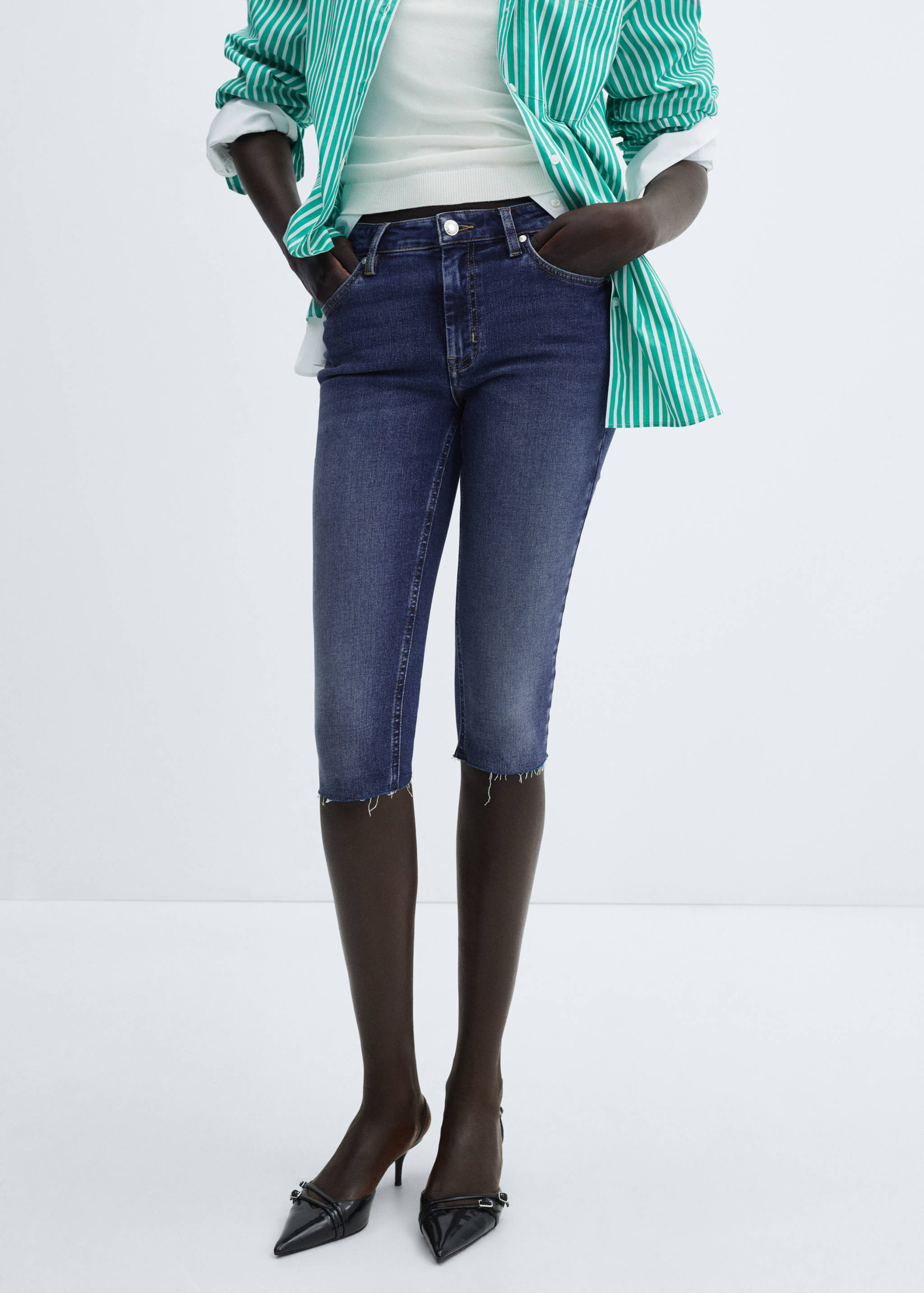 Capri slim-fit jeans - Medium plane