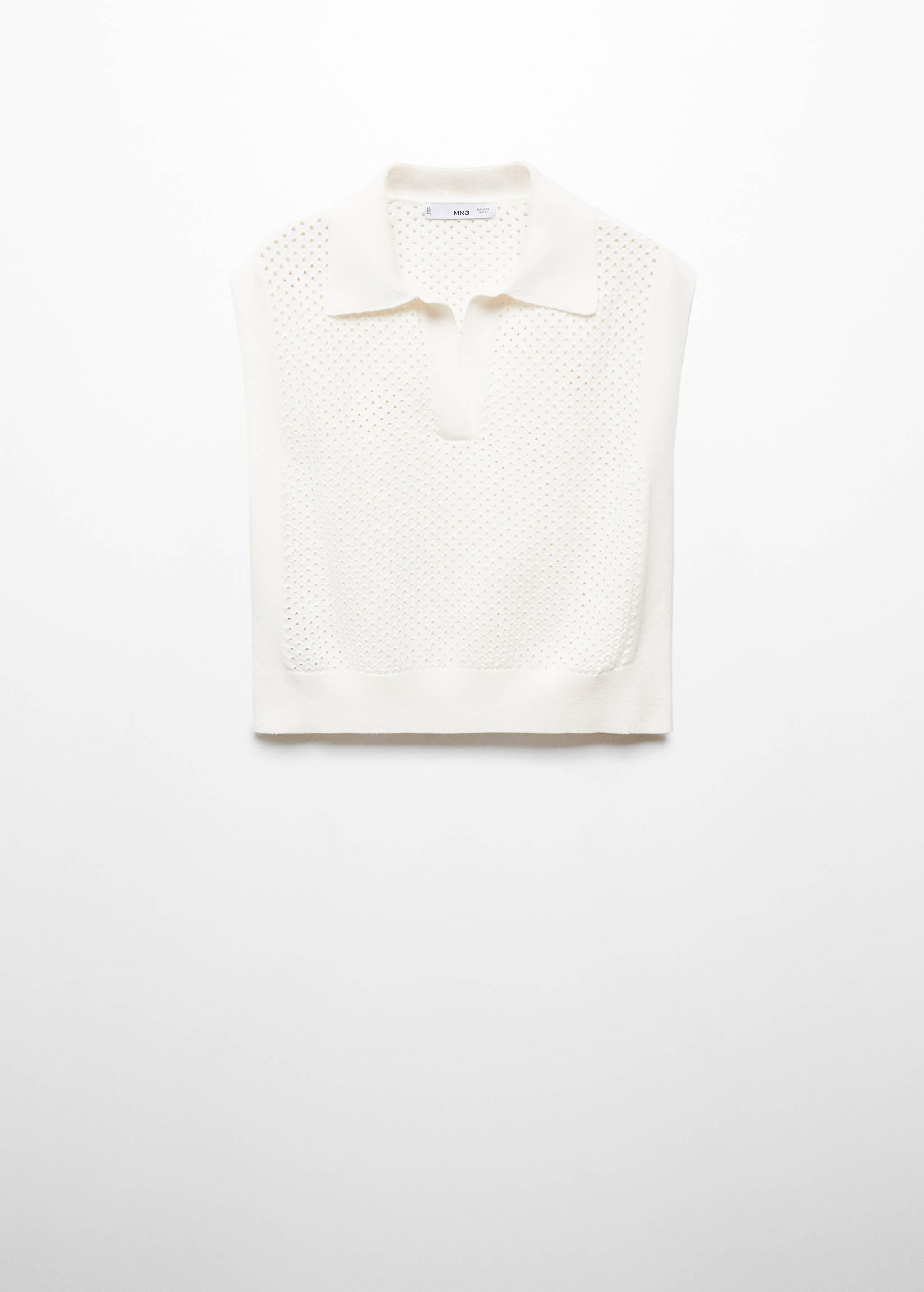 بلوزة بولو مخرمة برقبة - منتج دون نموذج