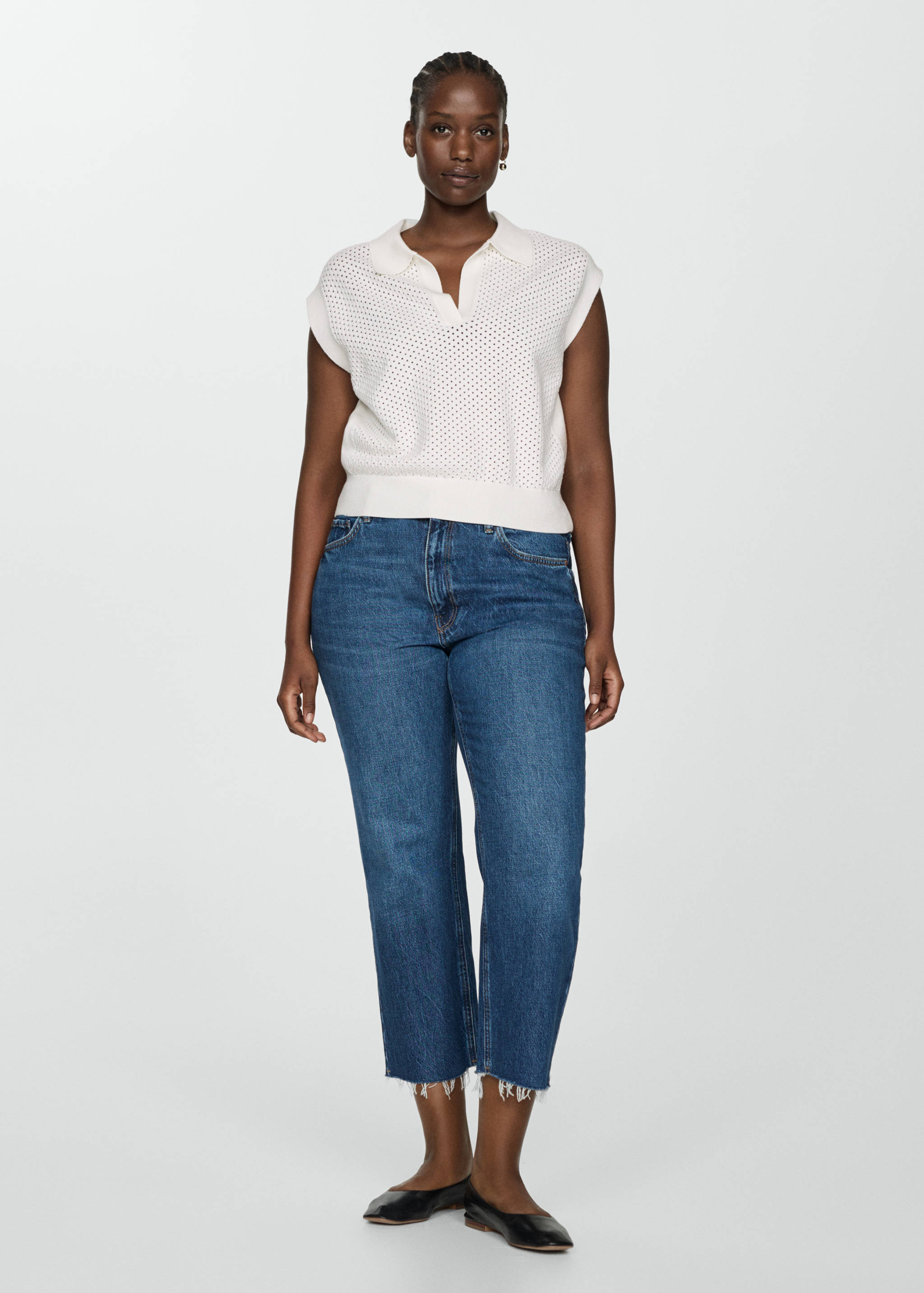 بلوزة بولو مخرمة برقبة - تفاصيل المنتج 3