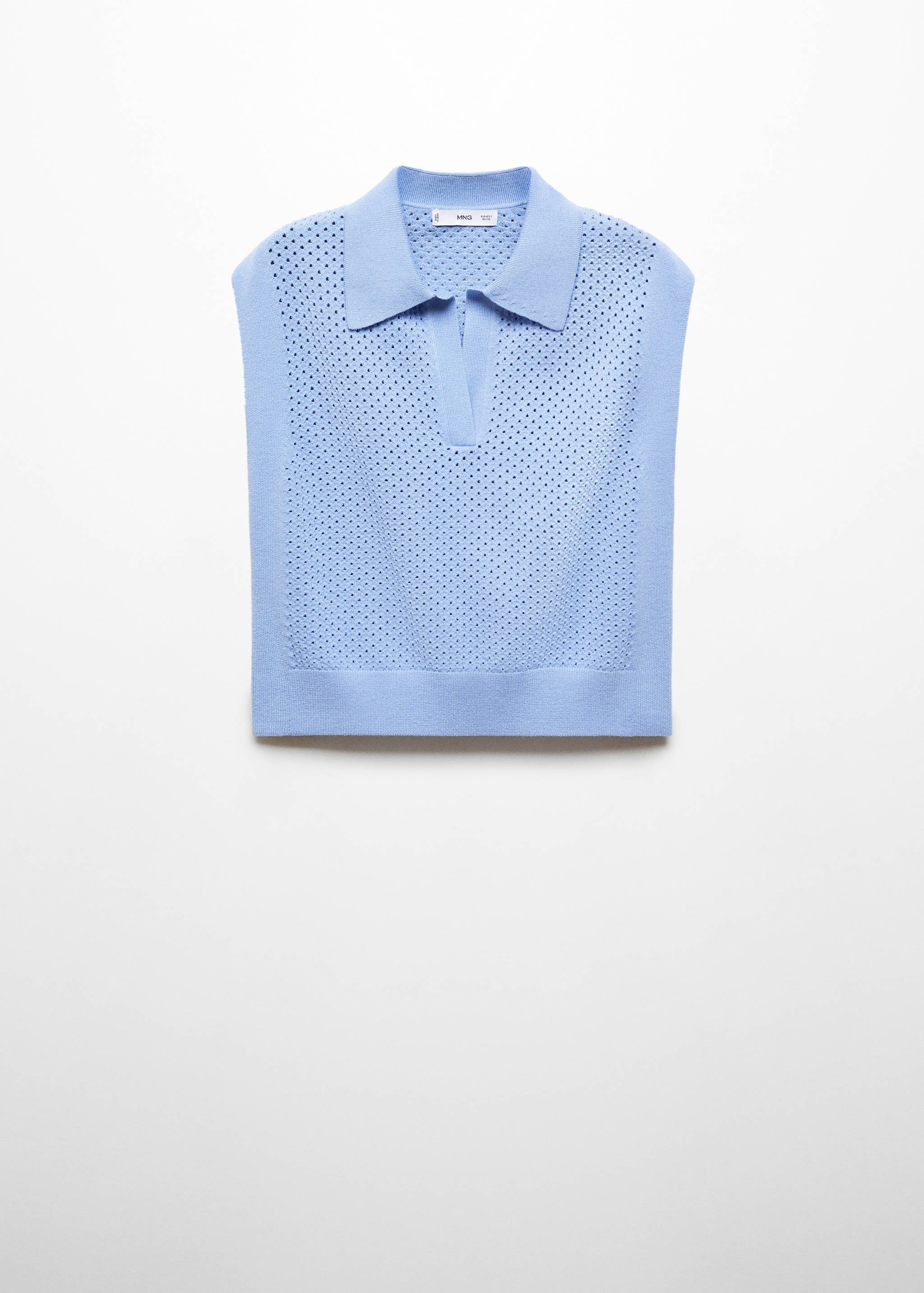 بلوزة بولو مخرمة برقبة - منتج دون نموذج