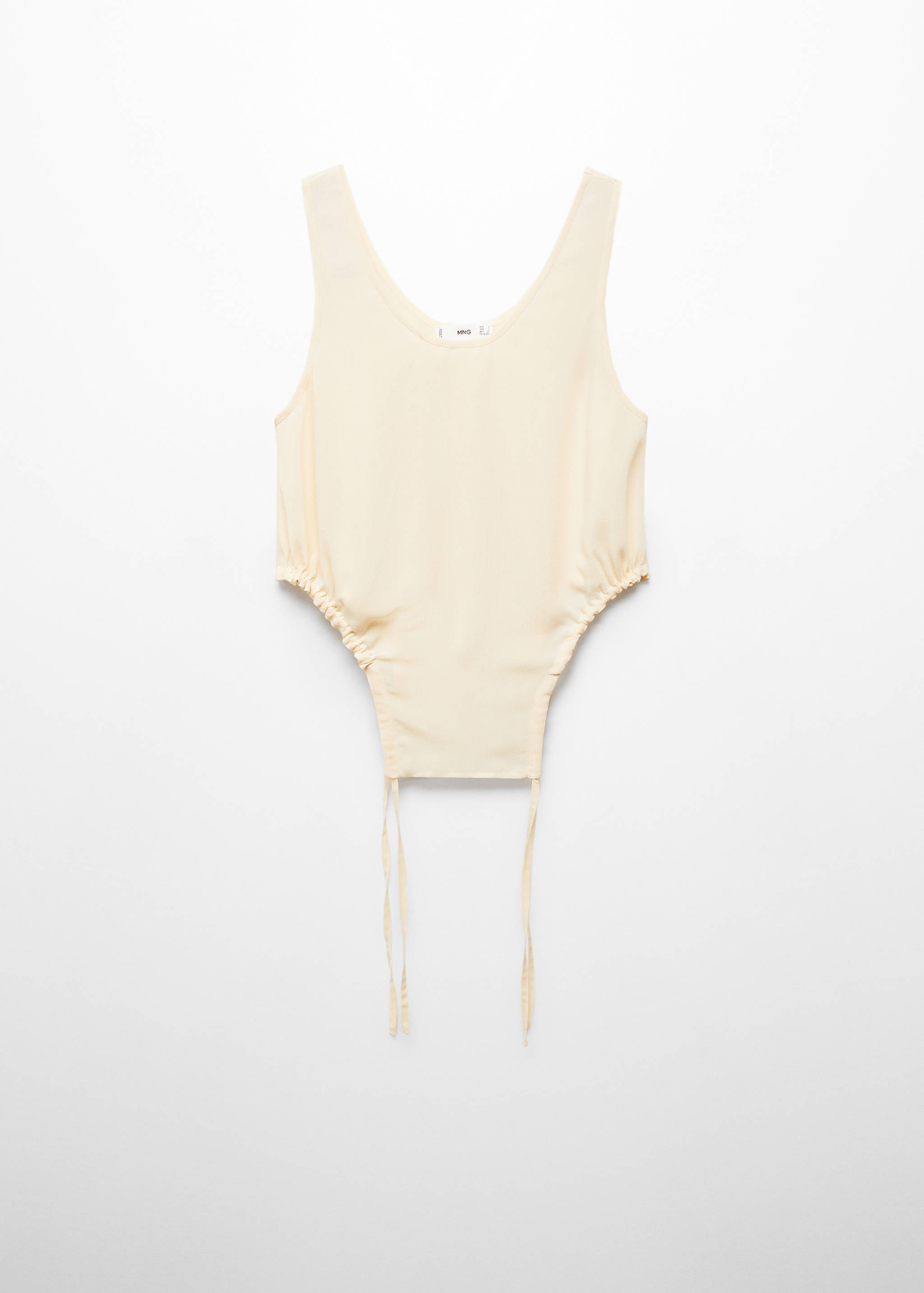 Semi-transparent top with side pleats - Article without model