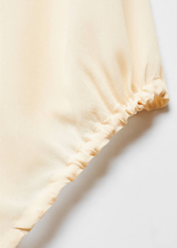 Semi-transparent top with side pleats — Ecru