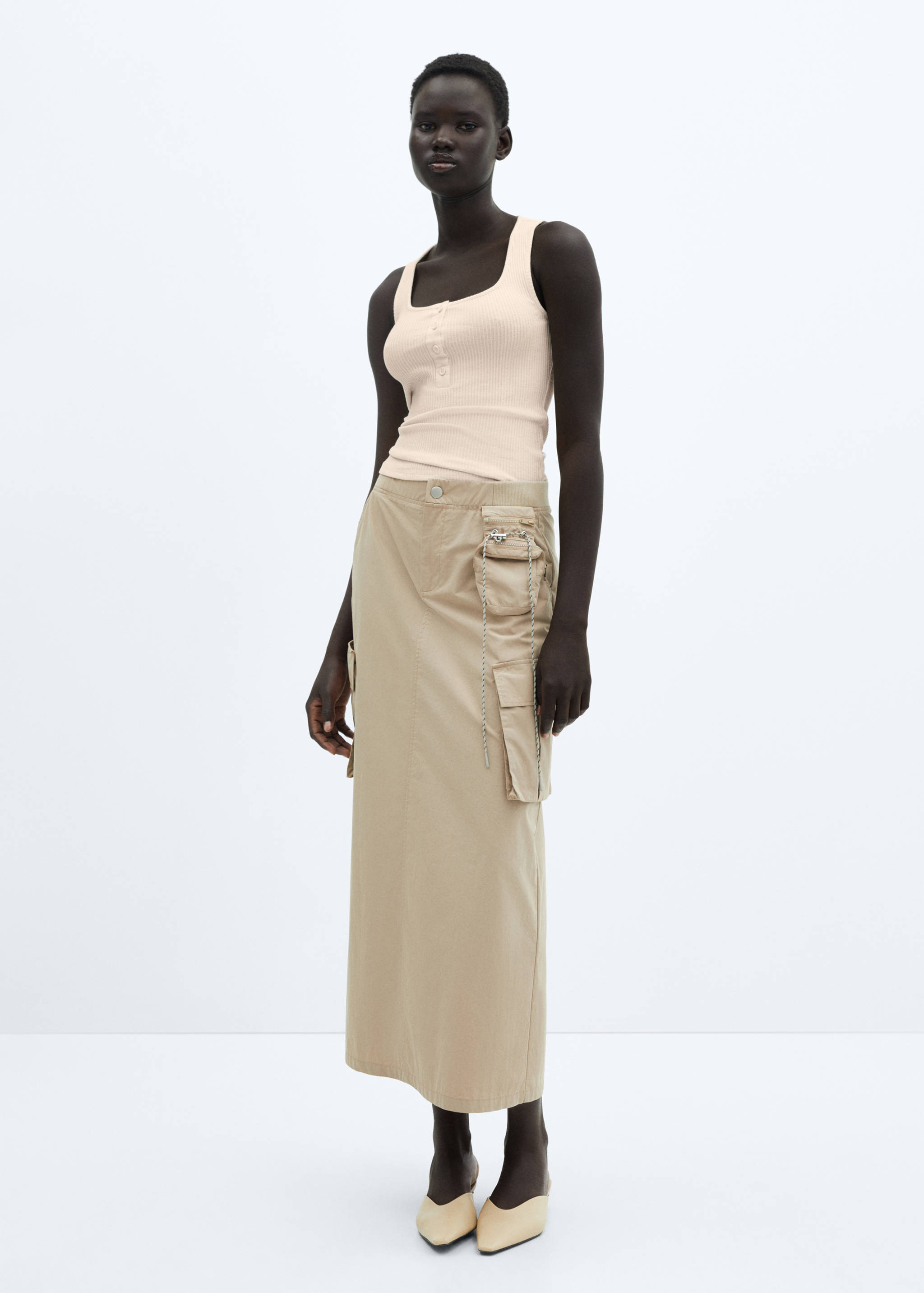 Top côtelé boutons - Plan général