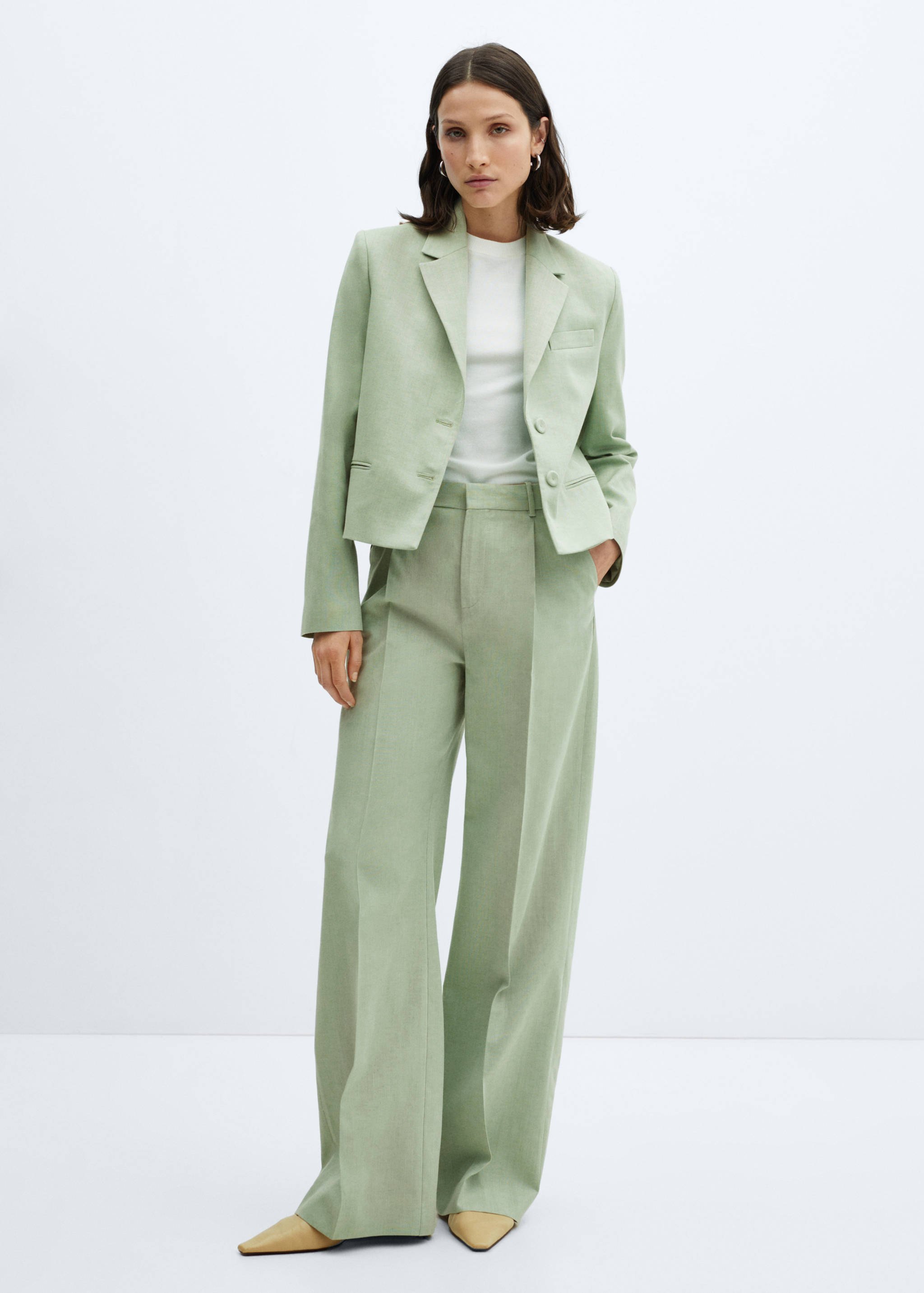 Cropped blazer with buttons - General plane
