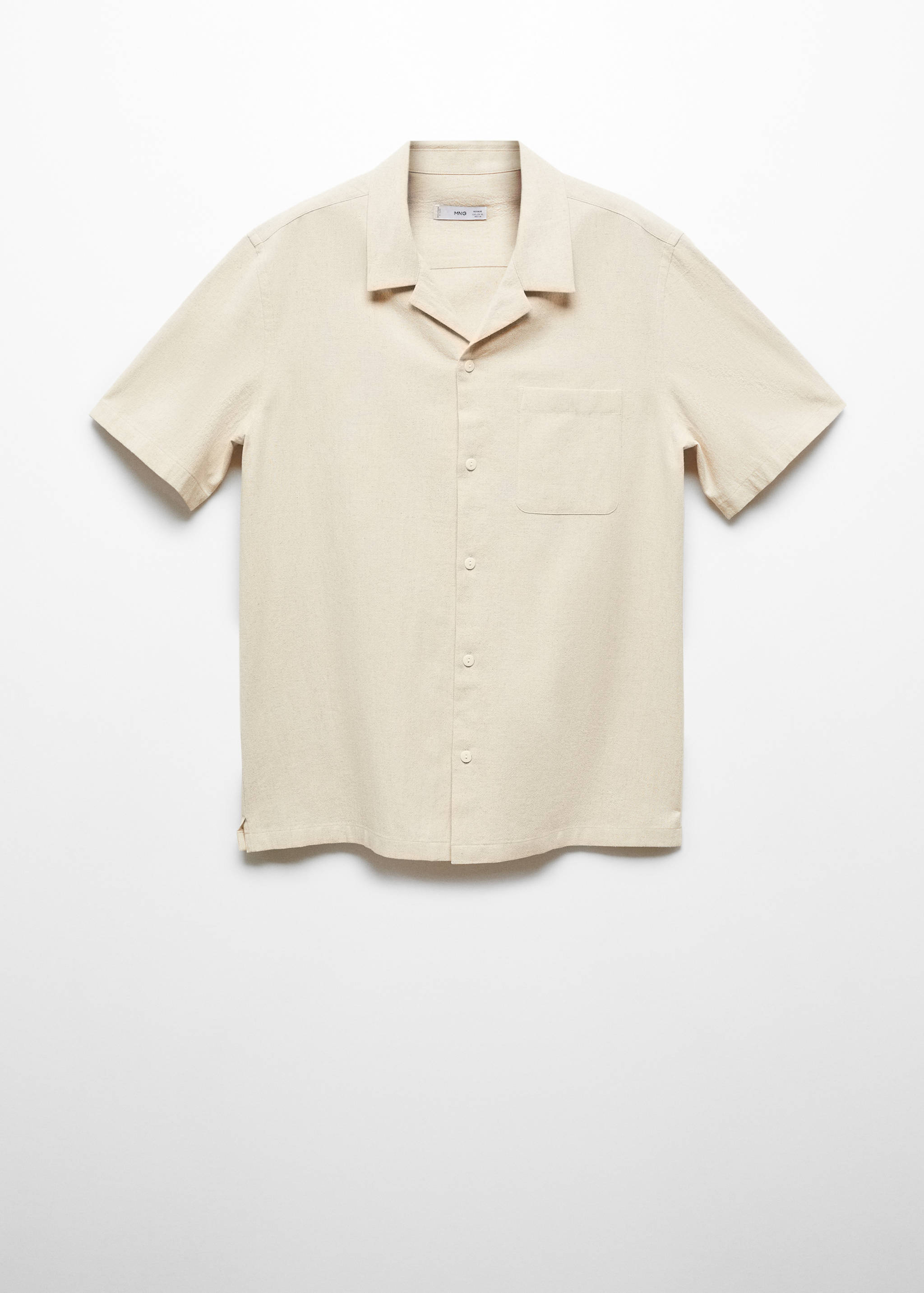 Linen shirt with bowling collar and pocket - Article without model