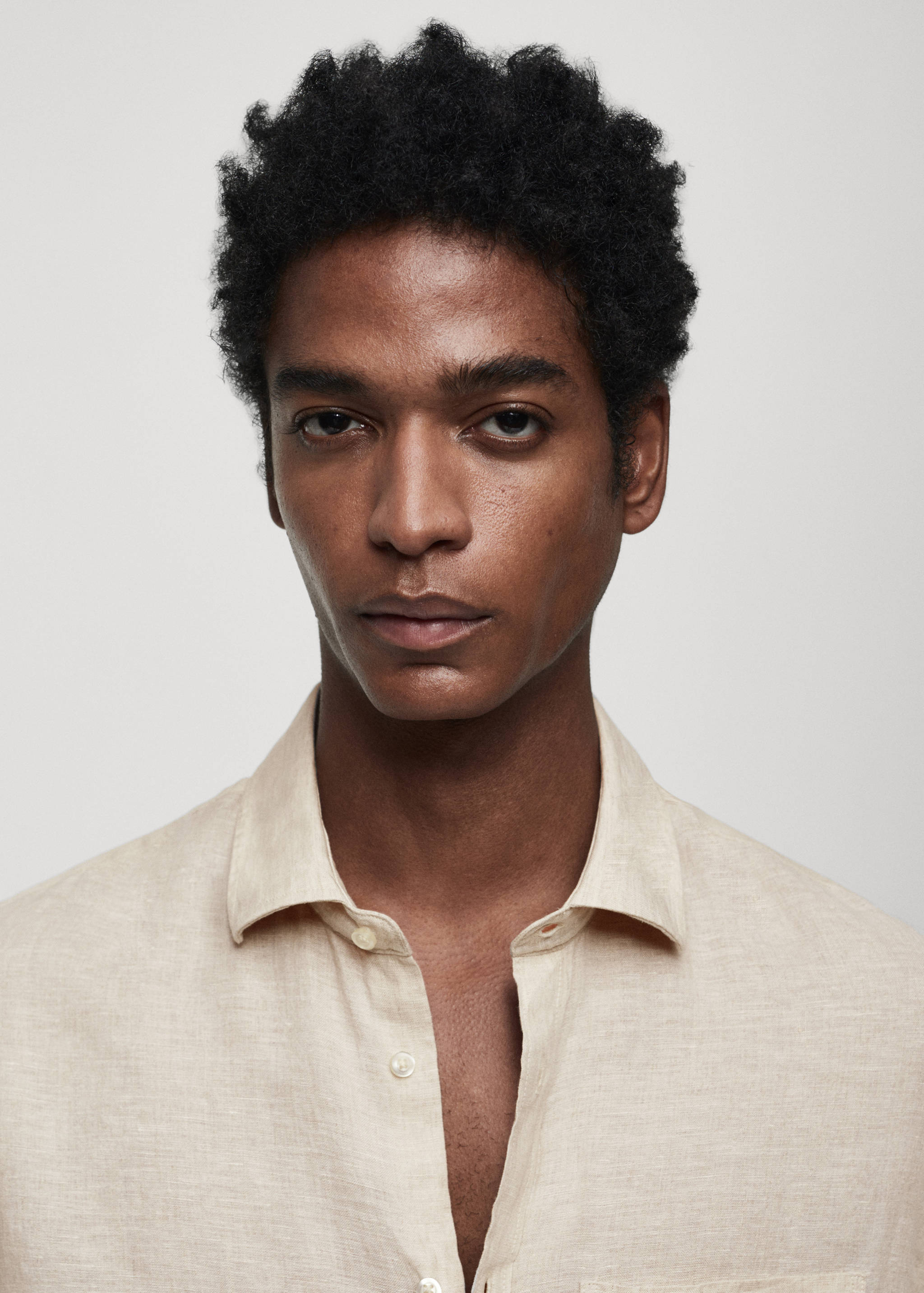 Classic fit 100% linen shirt - Details of the article 1