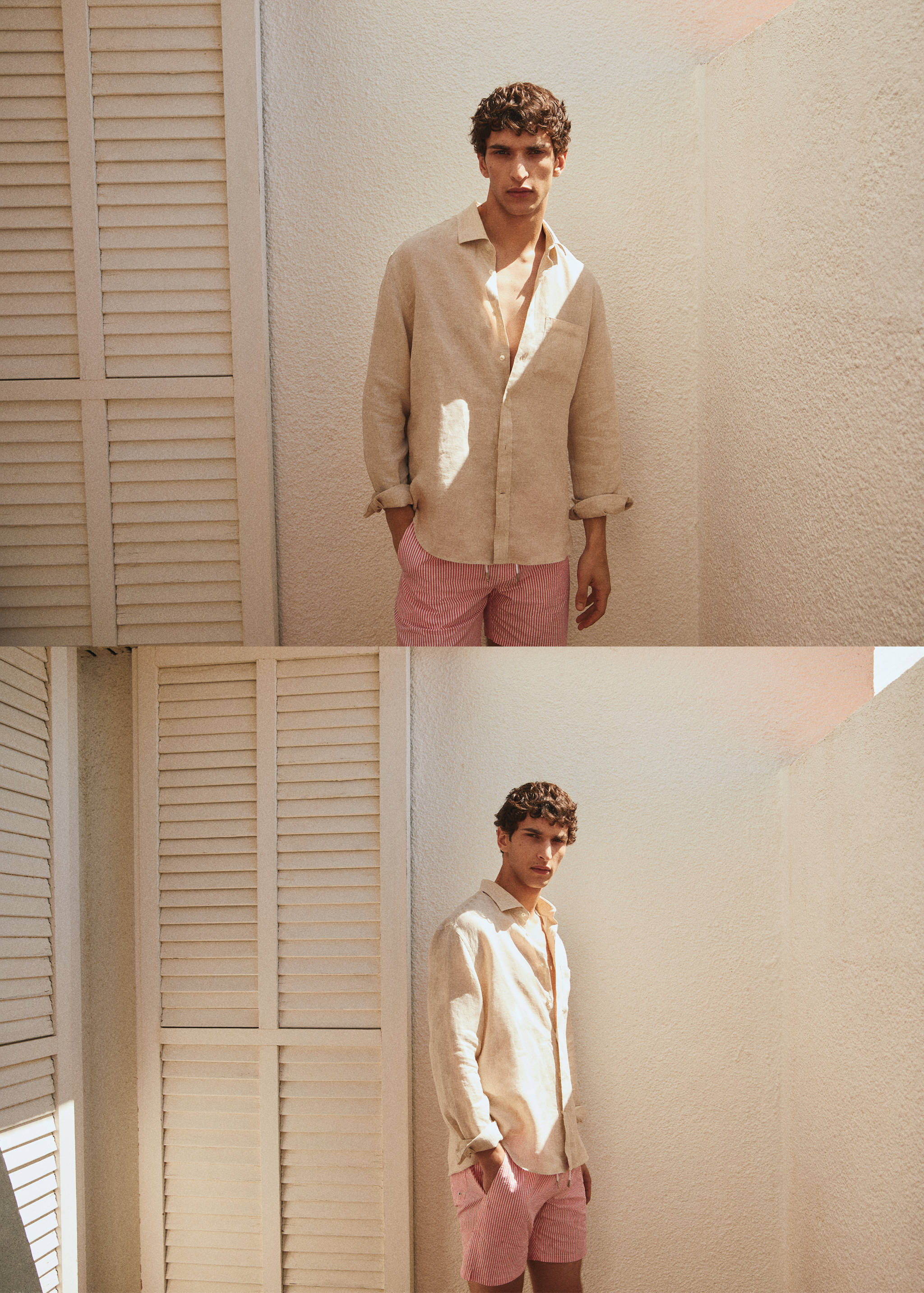 Classic fit 100% linen shirt - Details of the article 3