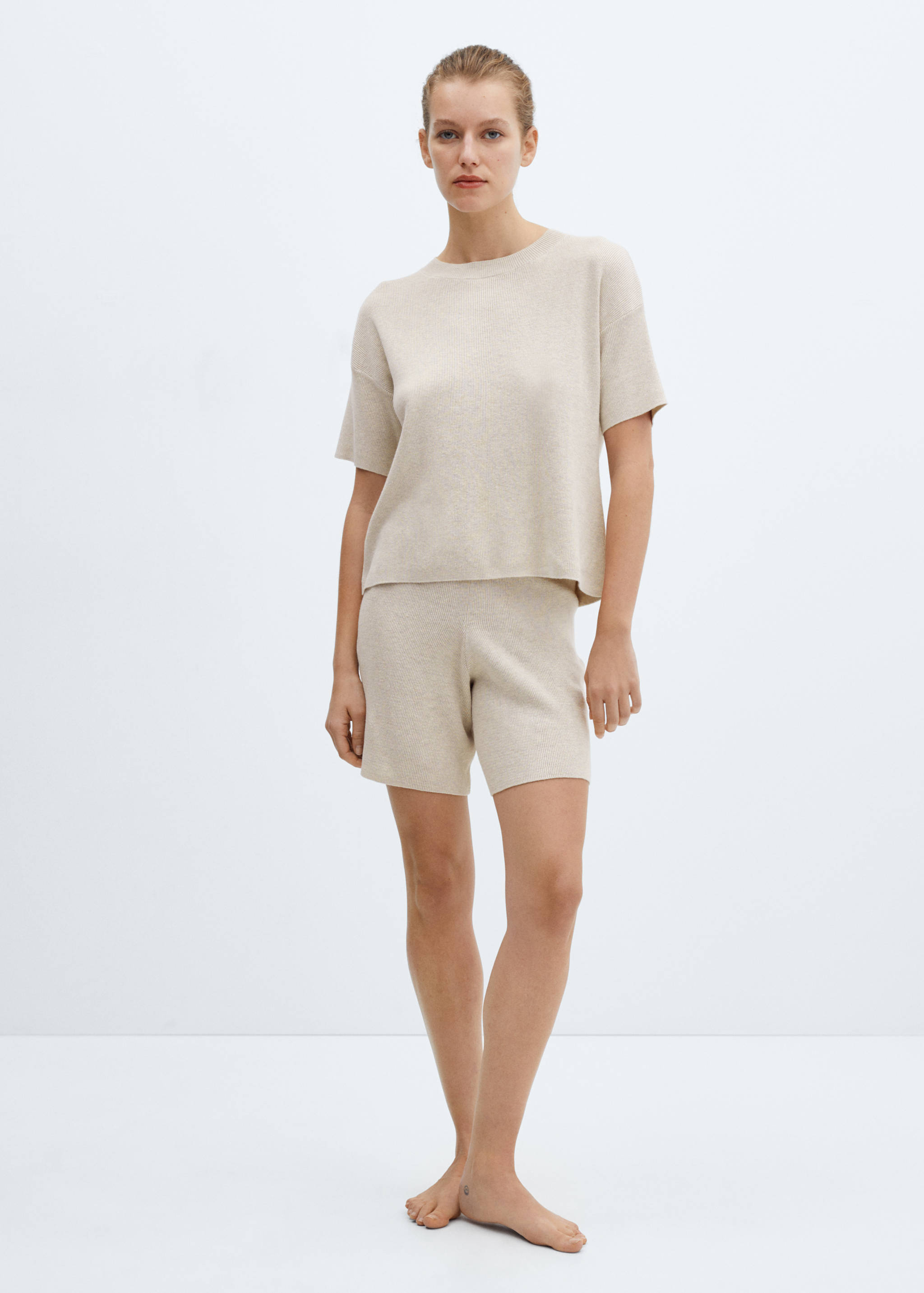 Пижамные шорты из трикотажа хлопок и лен - Общий план