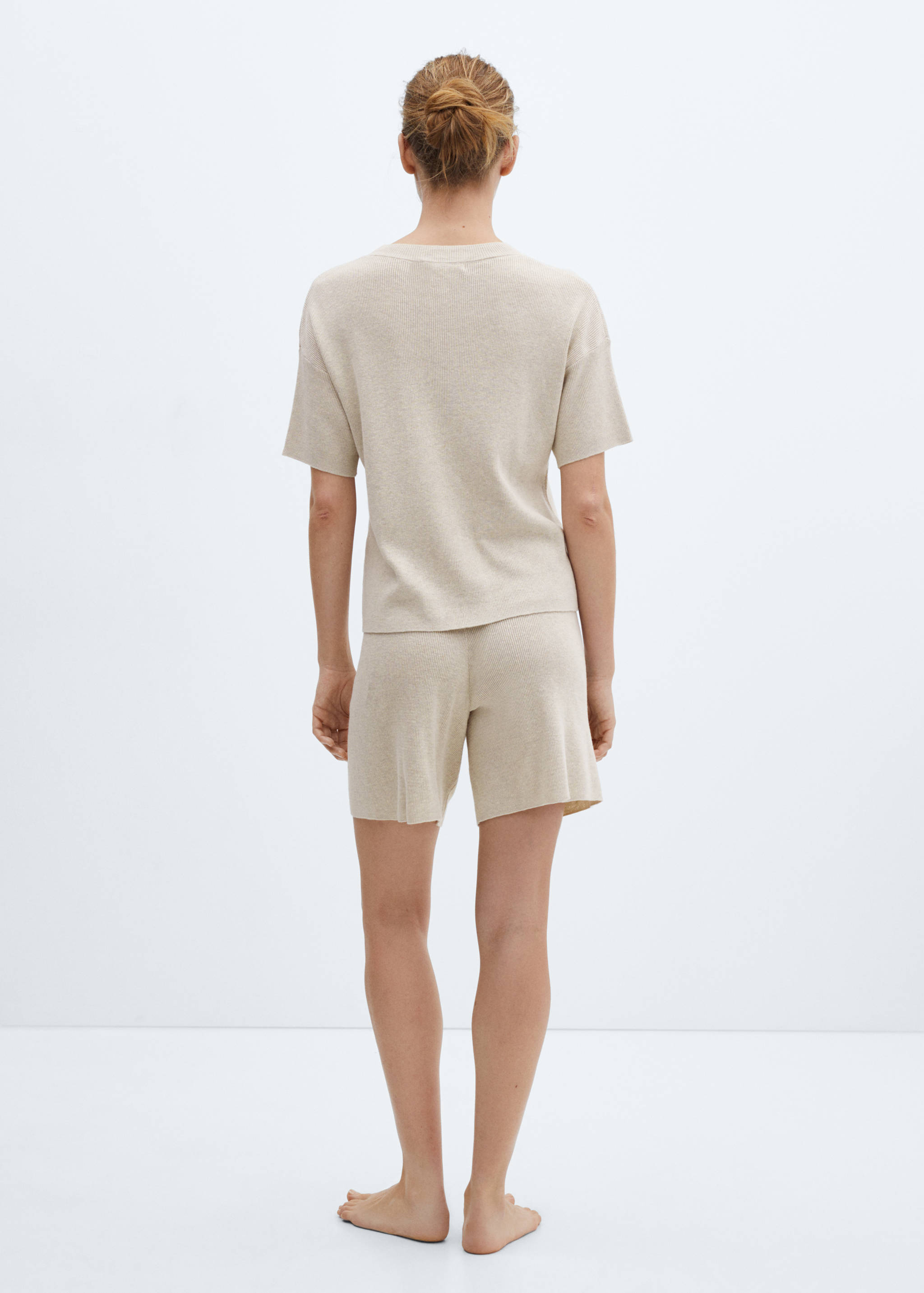 Пижамные шорты из трикотажа хлопок и лен - Обратная сторона изделия