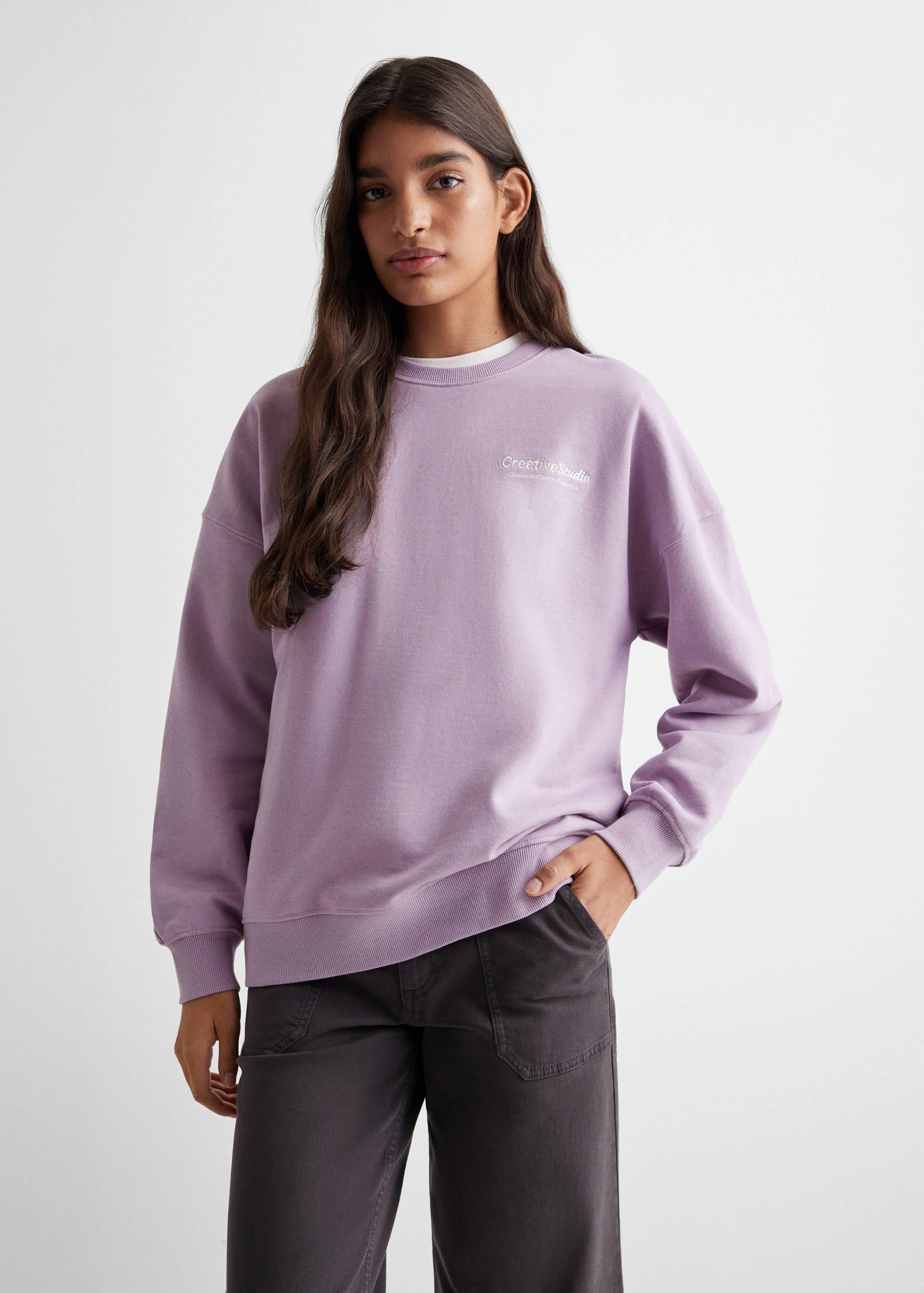 Message cotton sweatshirt - Medium plane
