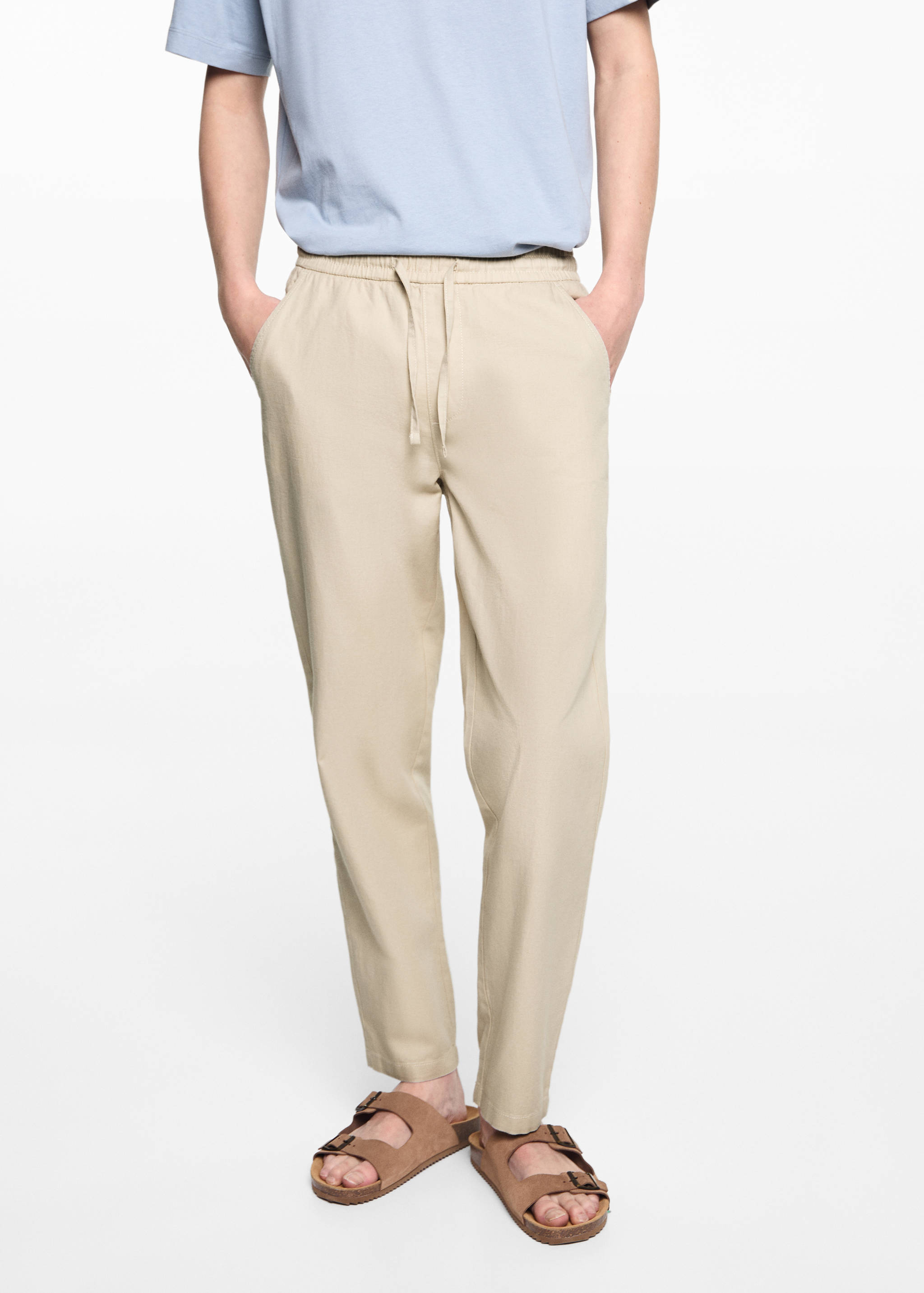 Pantalon lin taille élastique - Détail de l'article 6
