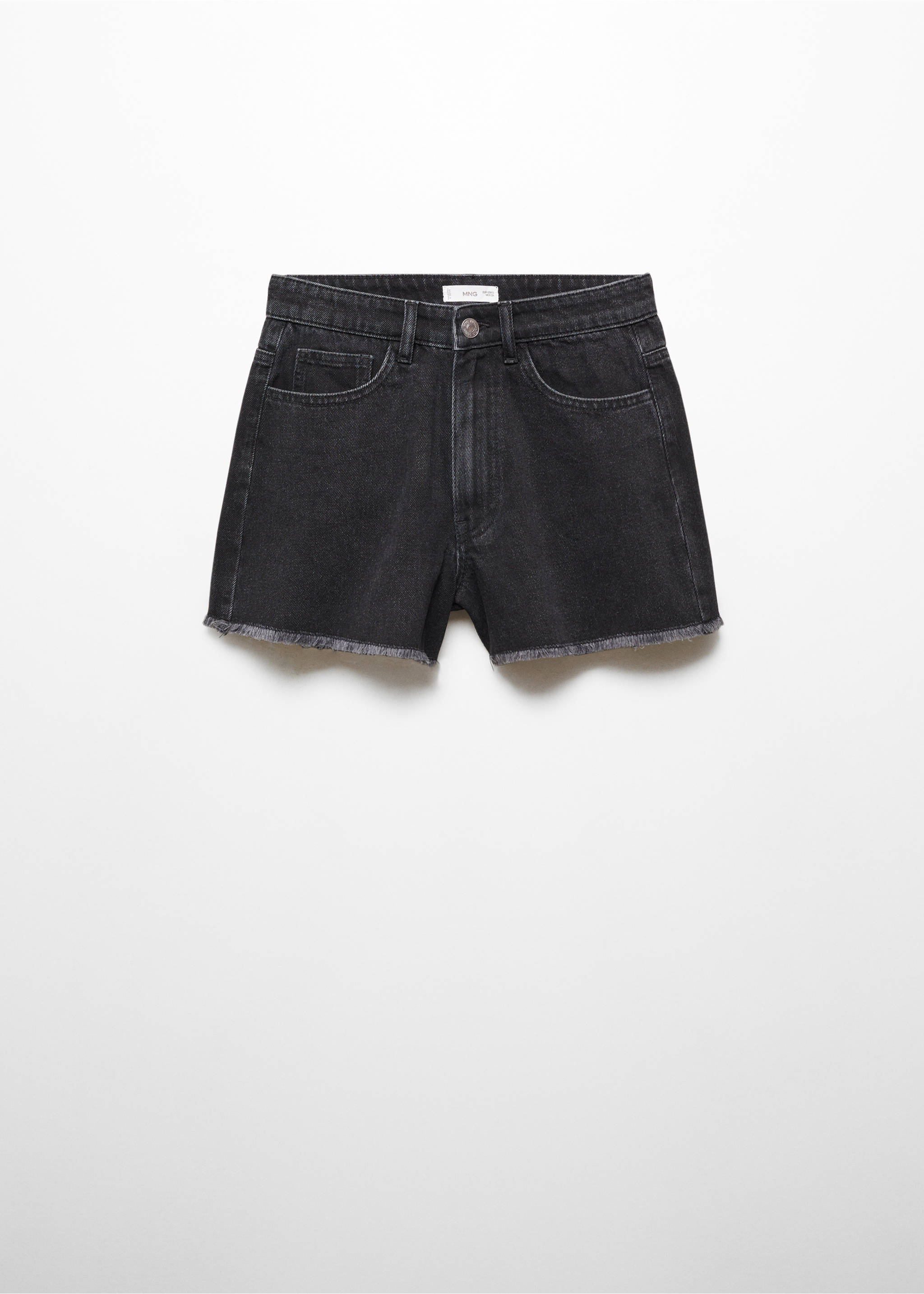 미디엄 워시 데님 쇼츠 - 모델 없는 상품, Black denim. Ref: 67056025-00.