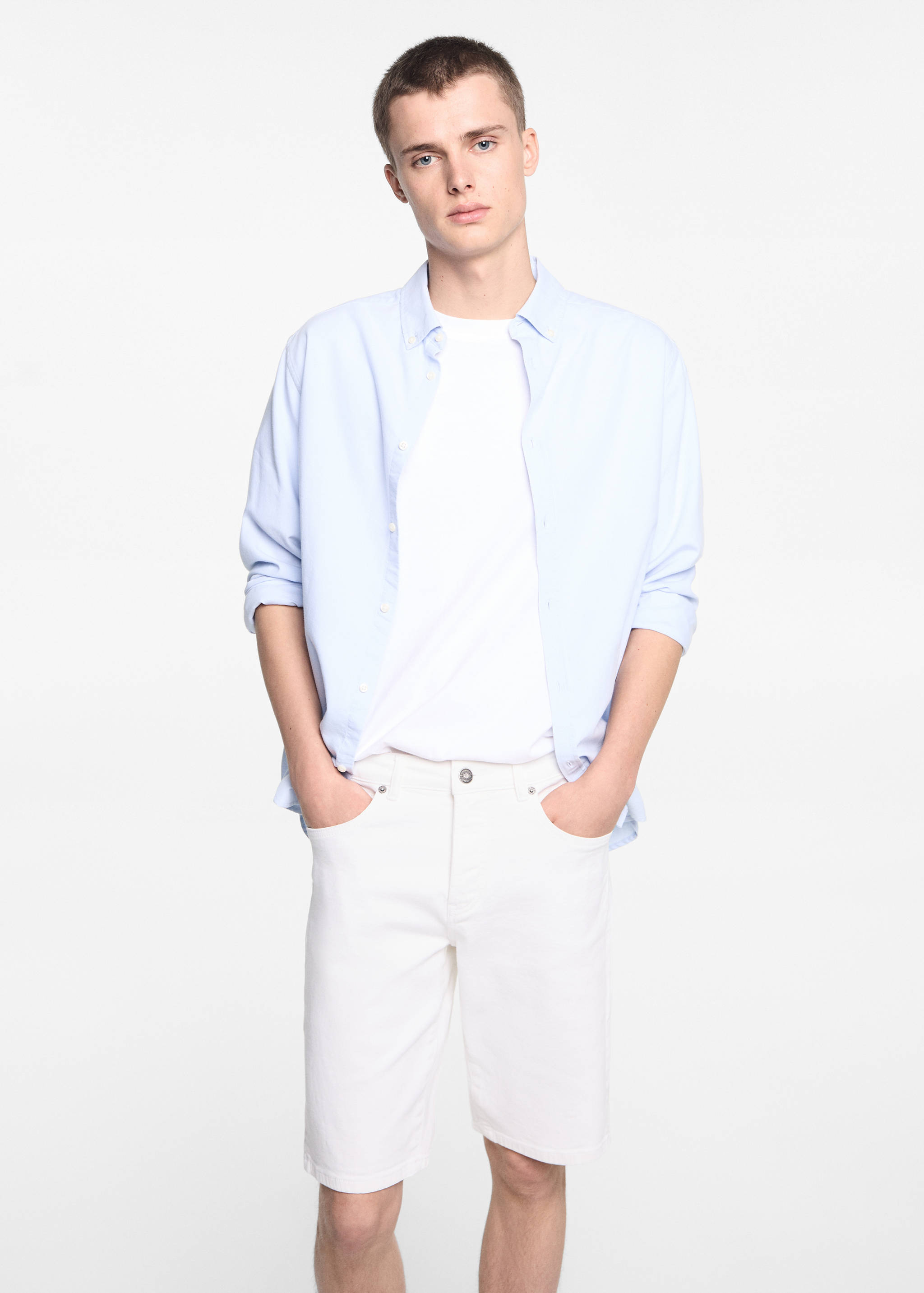 Bermudas denim algodón - Plano medio