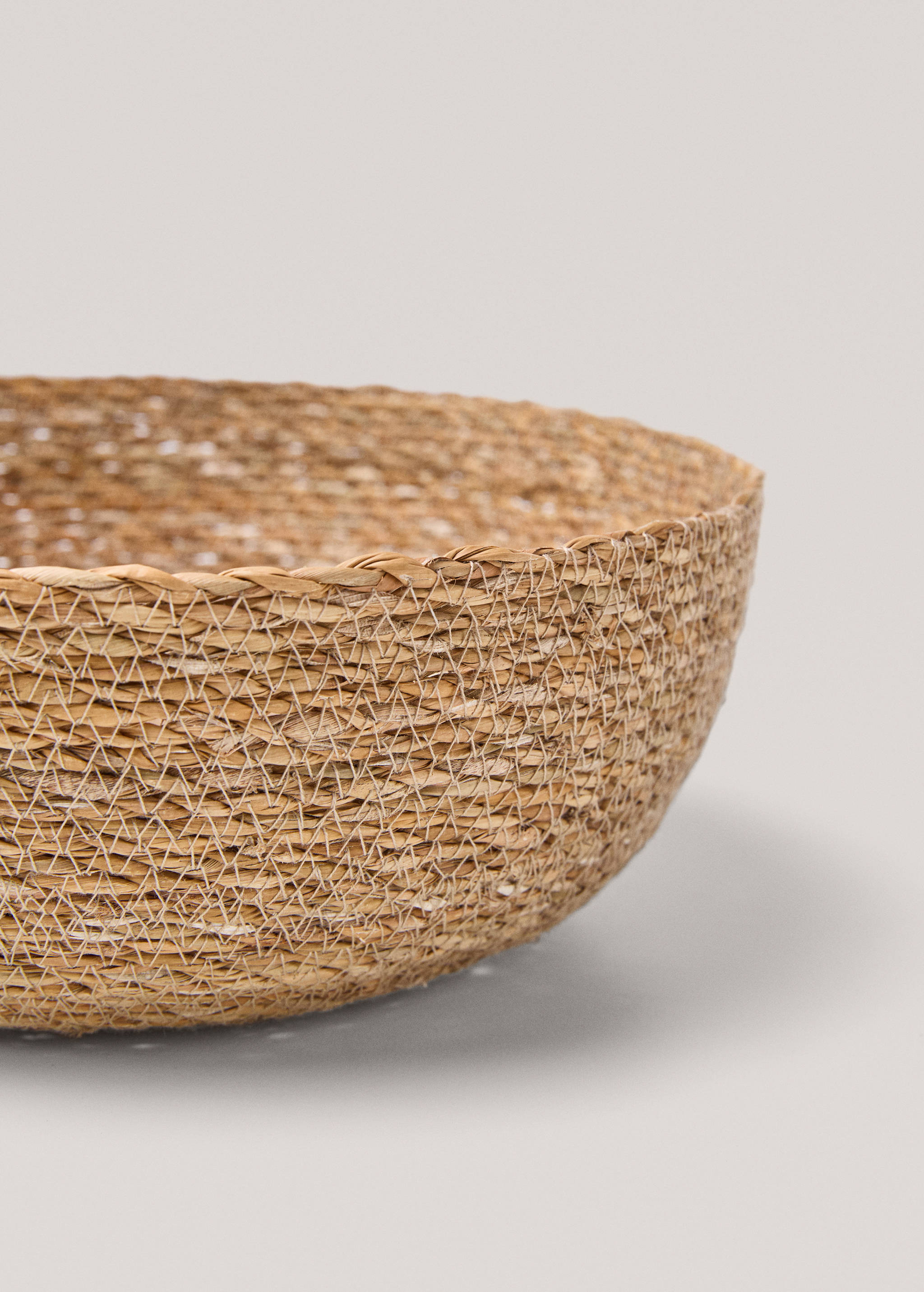 Round natural fibre basket 30x10cm - Details of the article 1