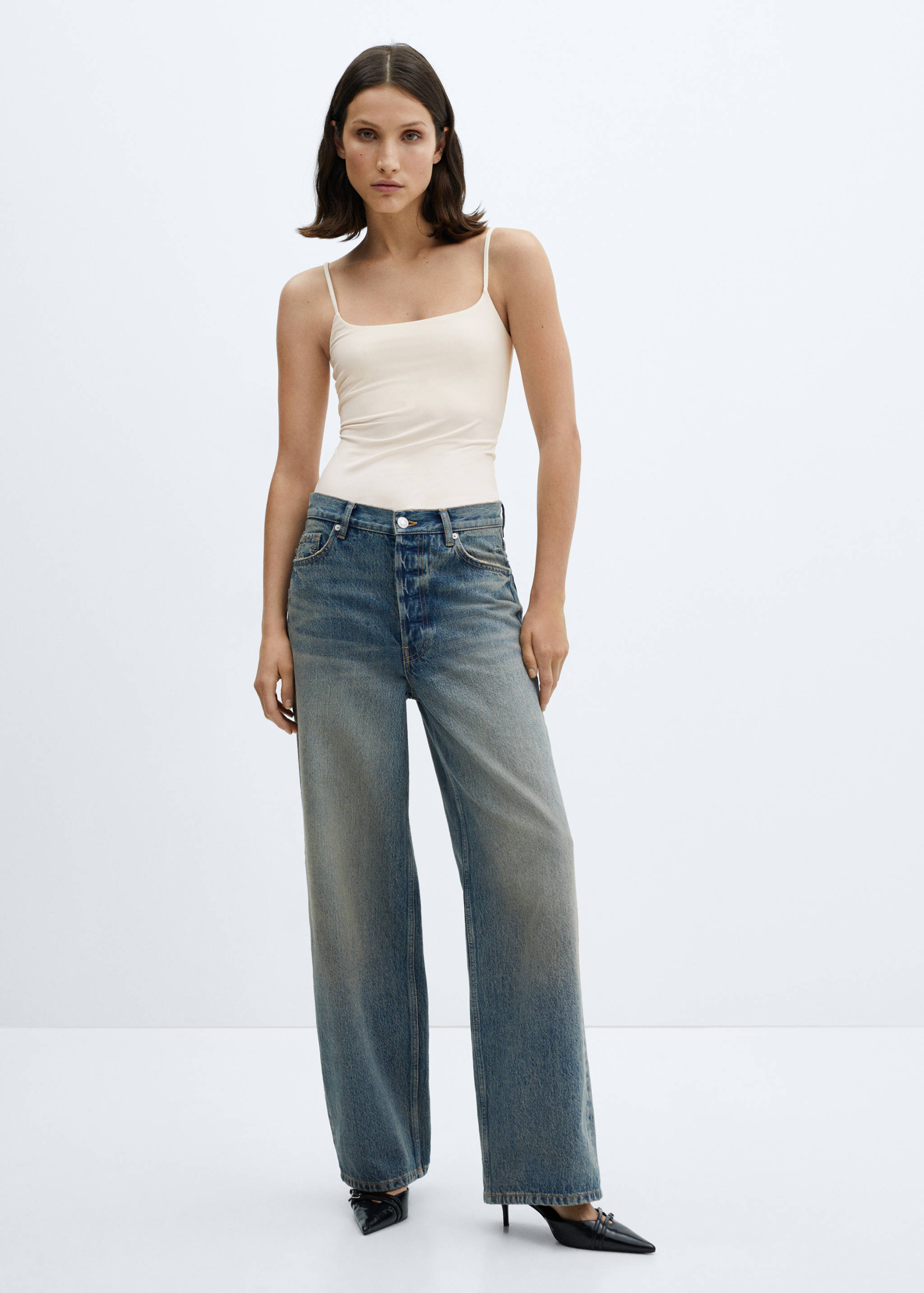 Cotton shirt with stud detail - General plane