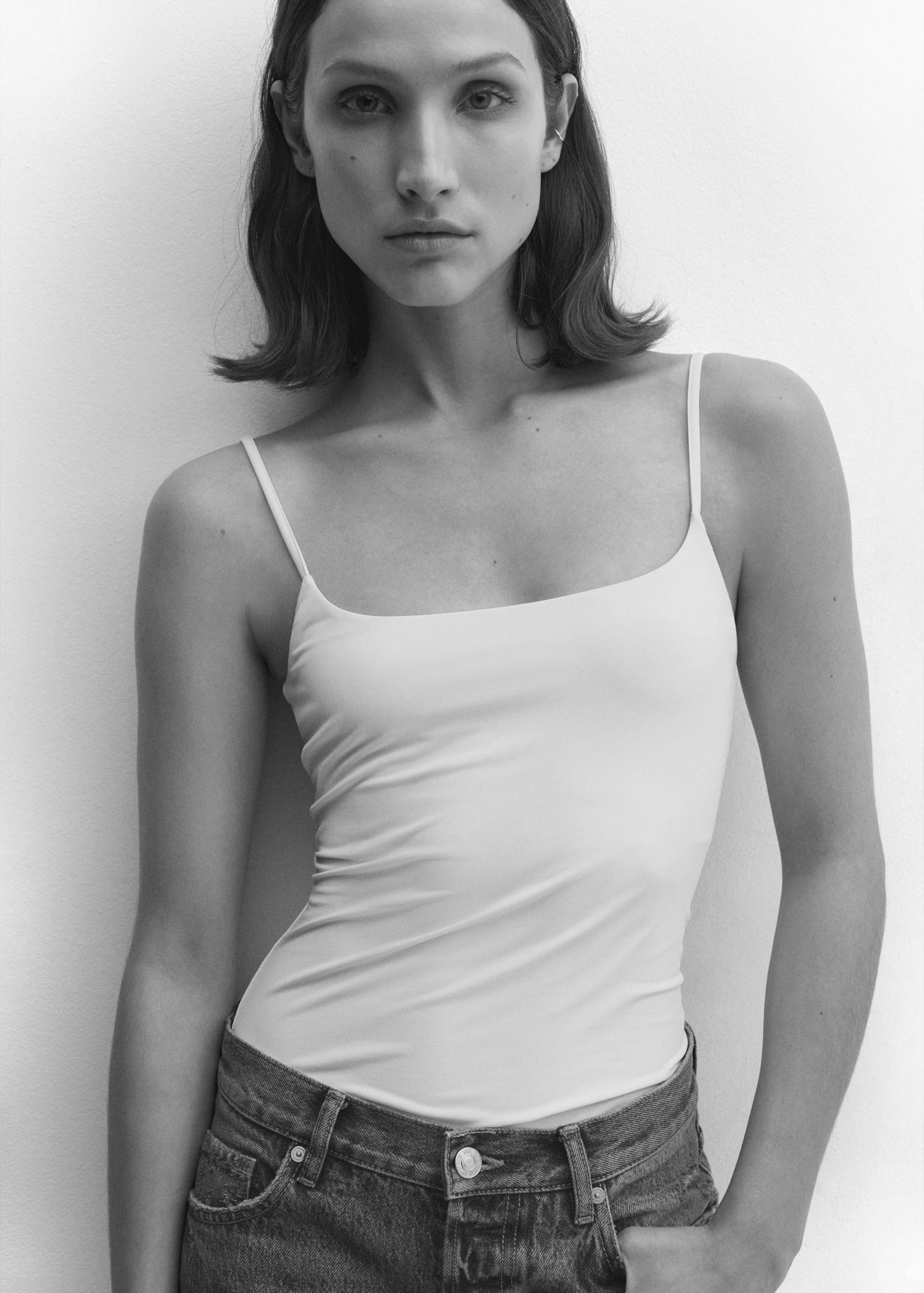 Cotton shirt with stud detail - Medium plane