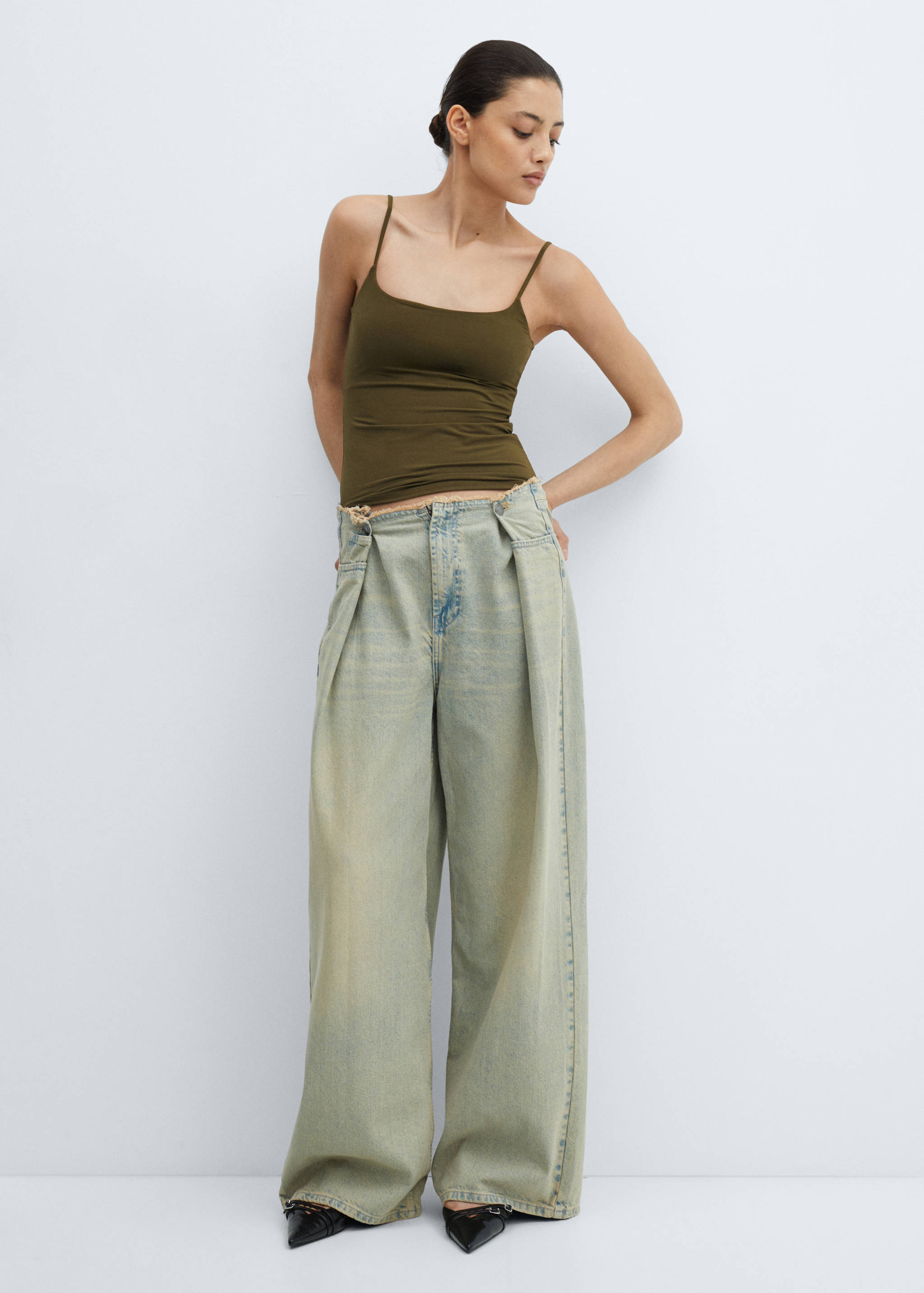 Cotton shirt with stud detail - General plane