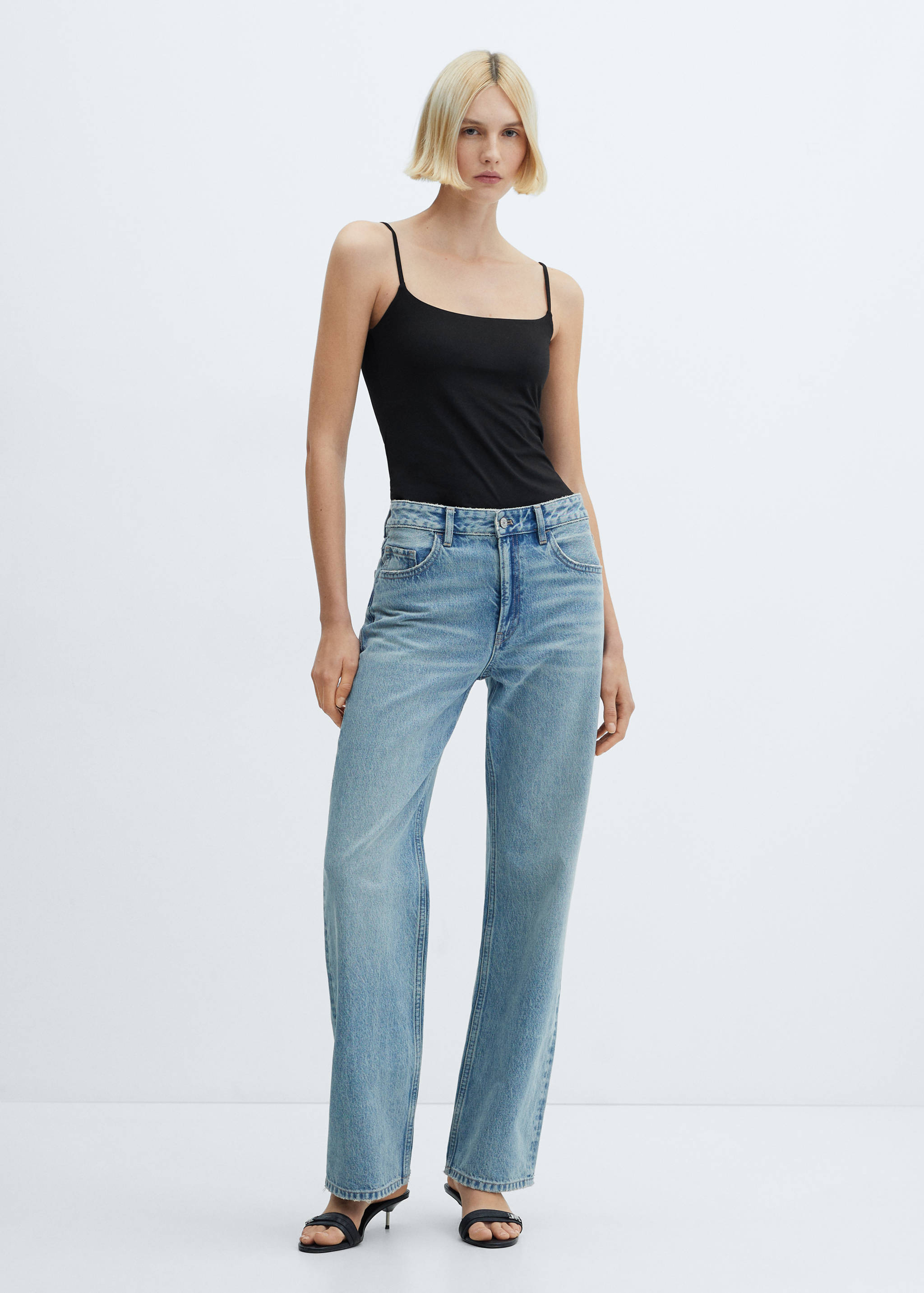 Cotton shirt with stud detail - General plane