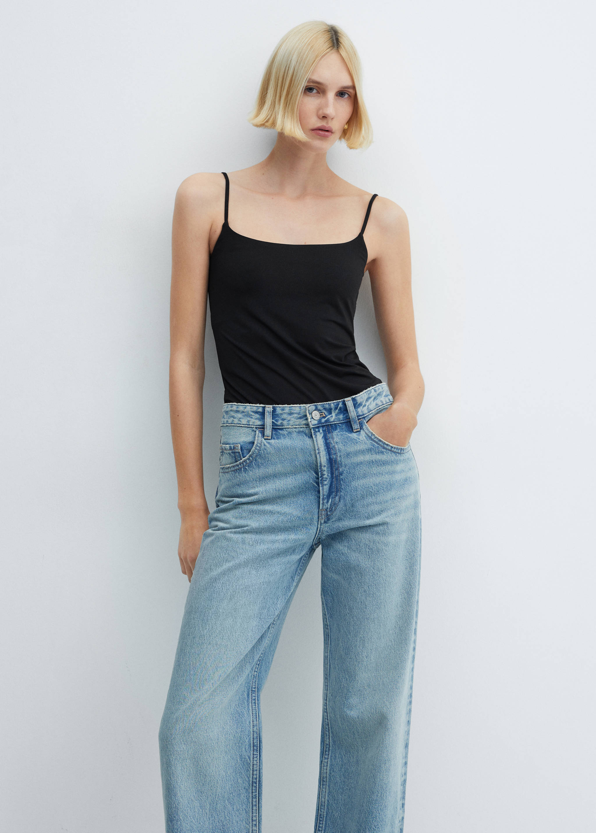 Cotton shirt with stud detail - Medium plane