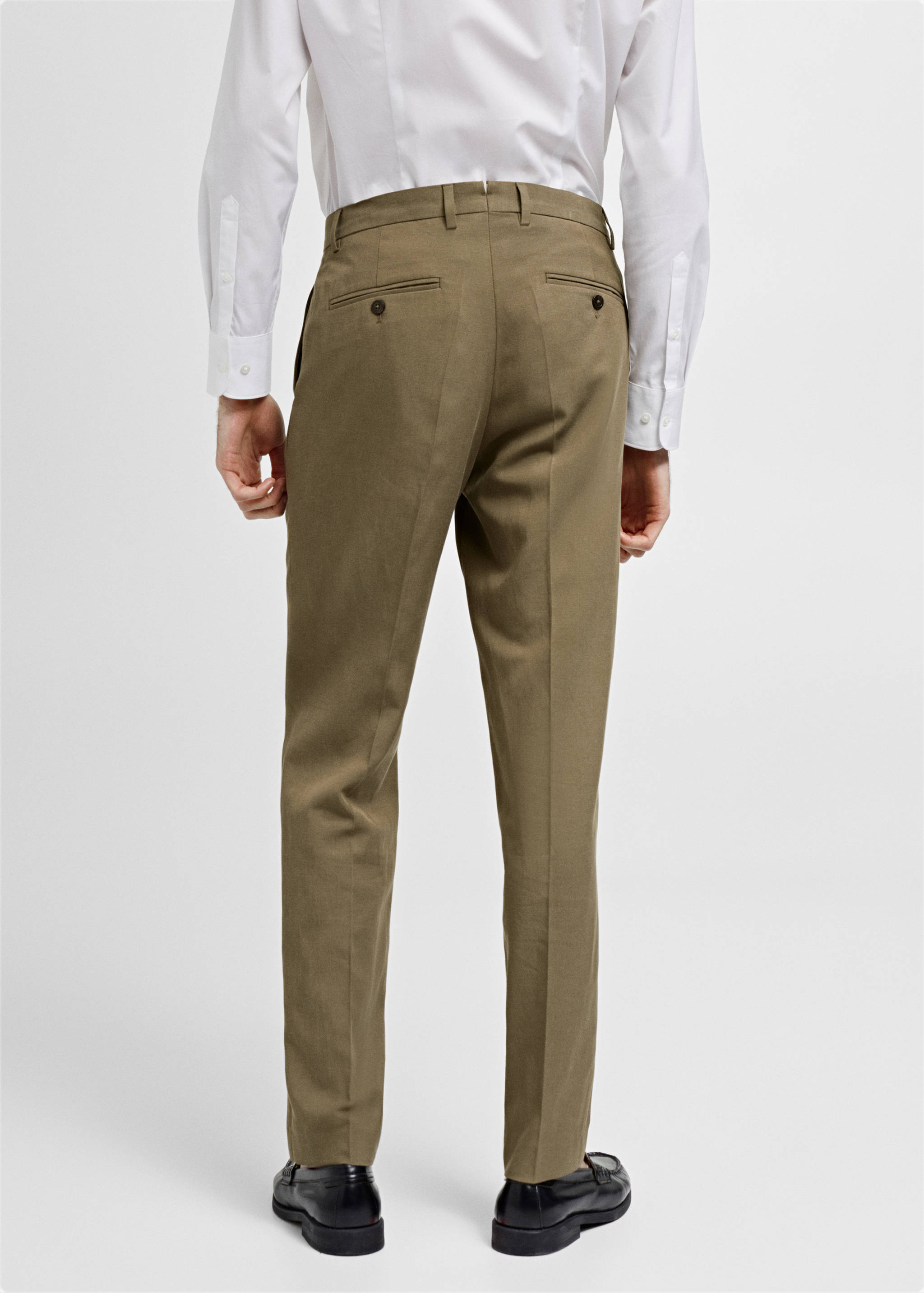 Slimfit Tencel™ suit trousers with pleats - Reverse of the article