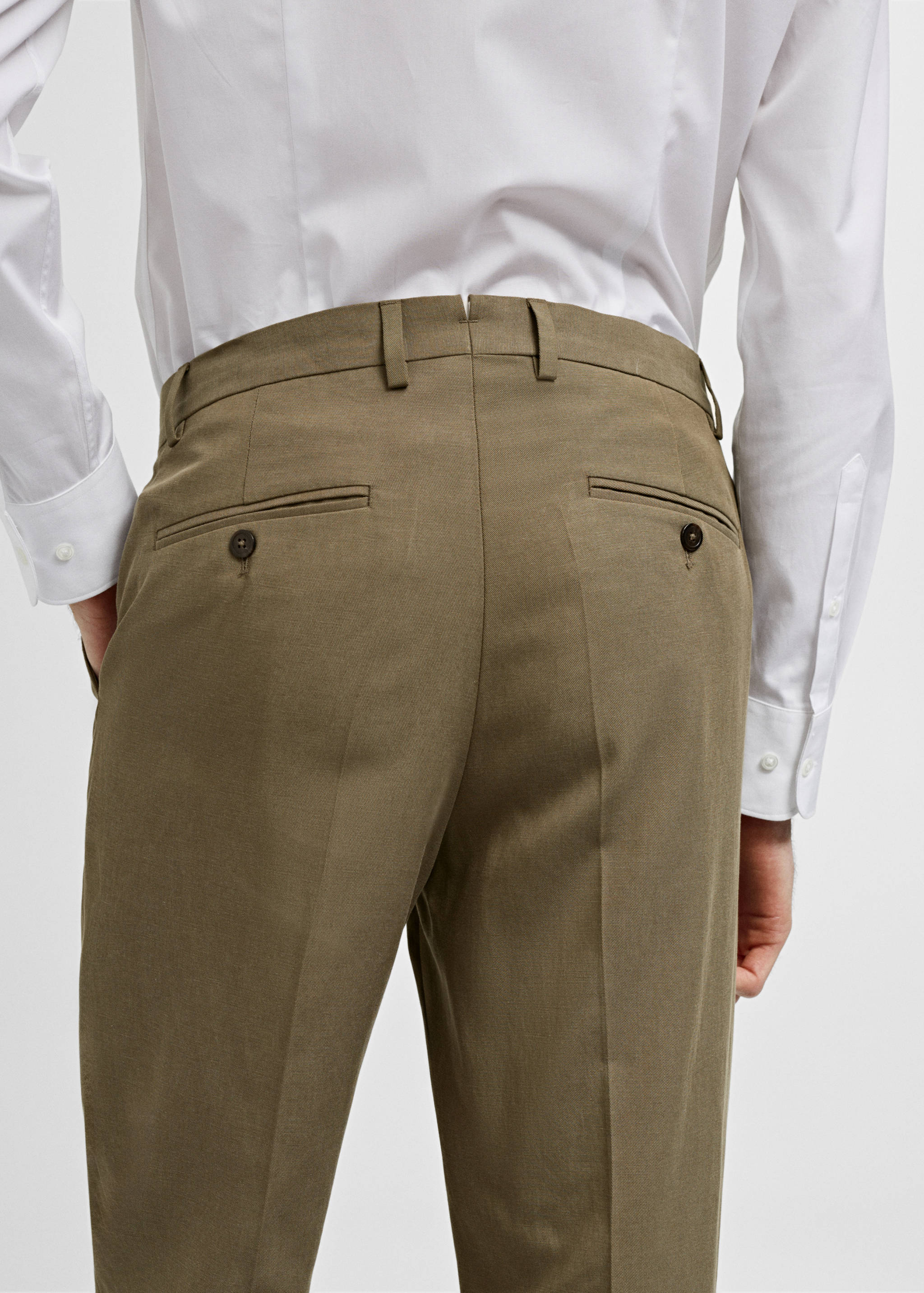Slimfit Tencel™ suit trousers with pleats - Details of the article 4