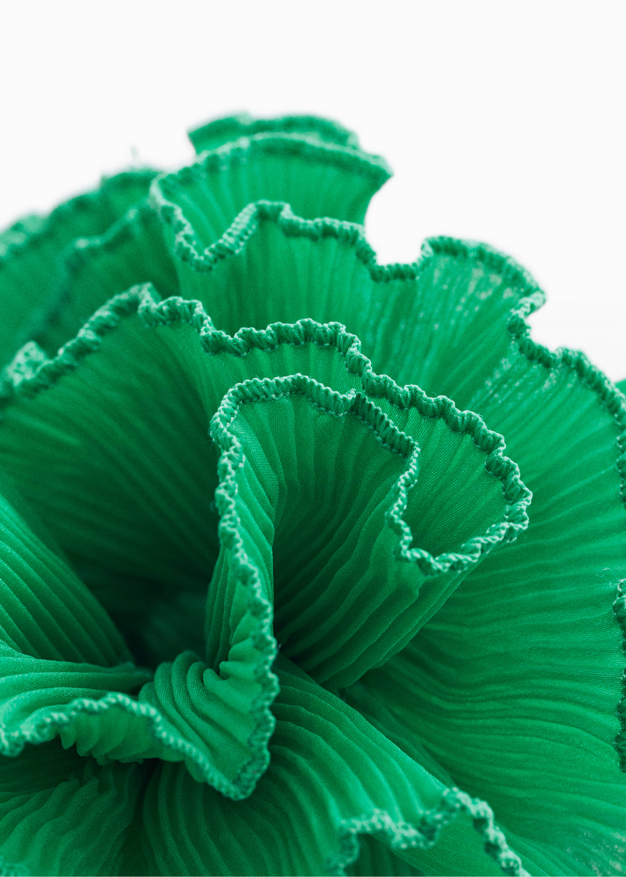 Maxi-flower scrunchie - Medium plane, Green. Ref: 67056316-00.