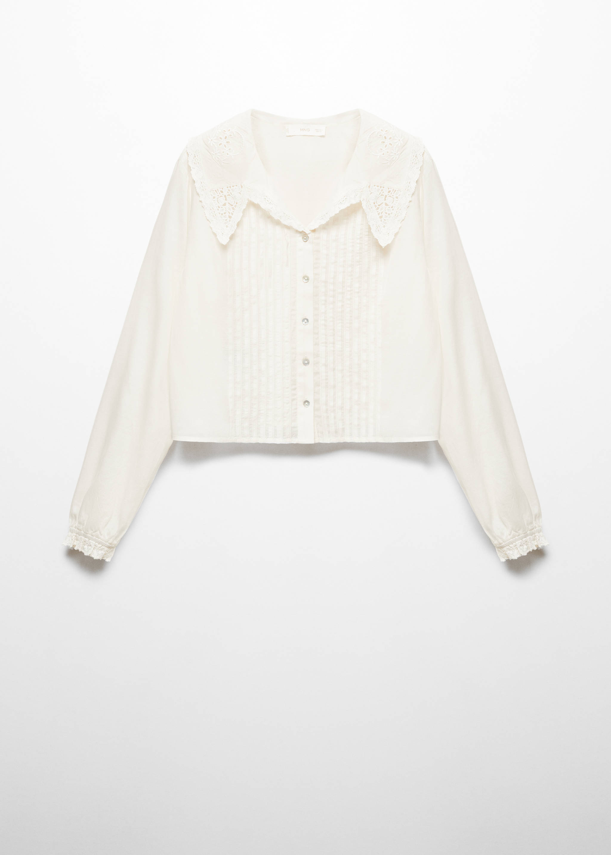 Shirt with collar and lace accents - Article without model