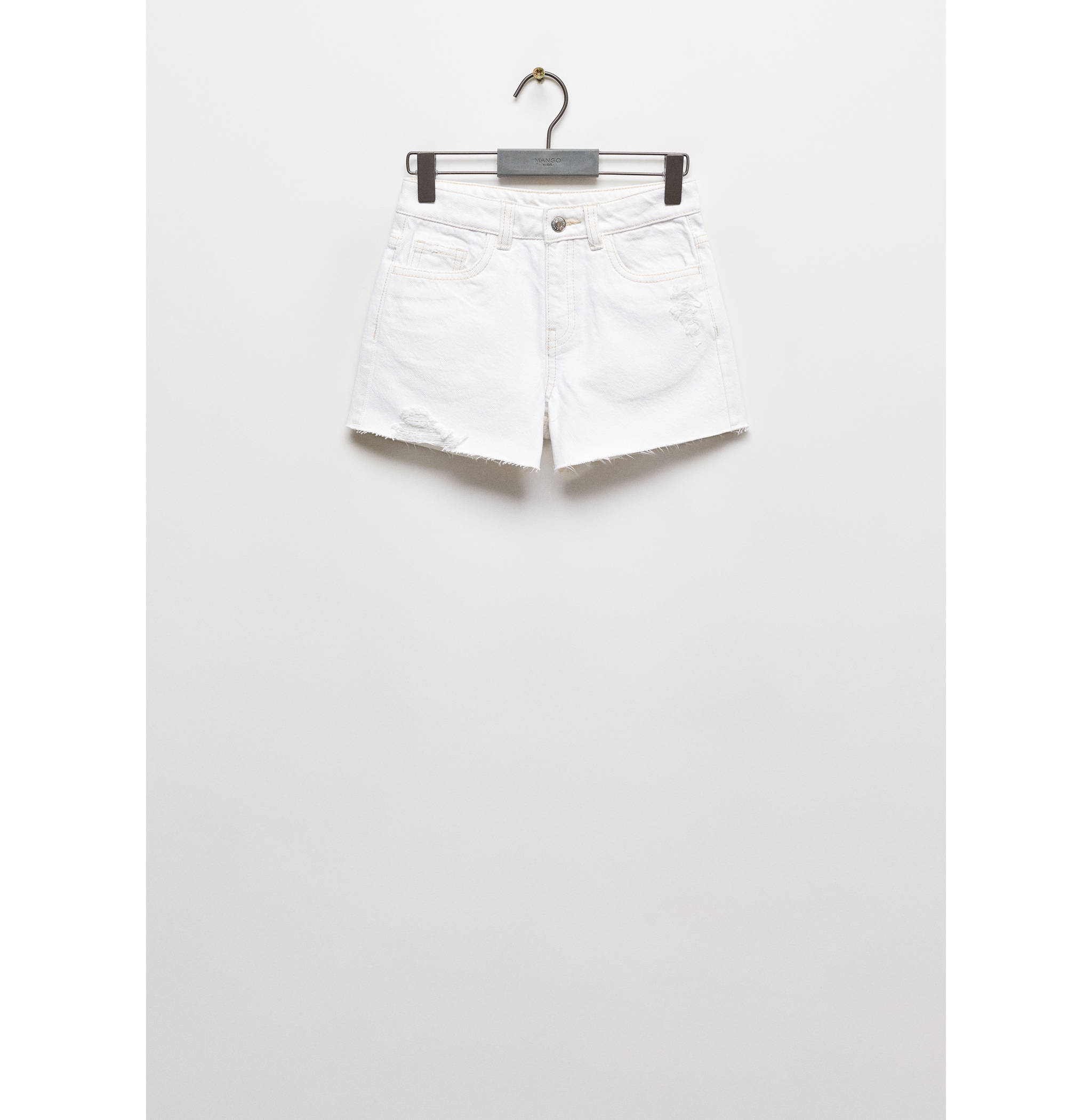 Decorative ripped denim shorts - Article without model