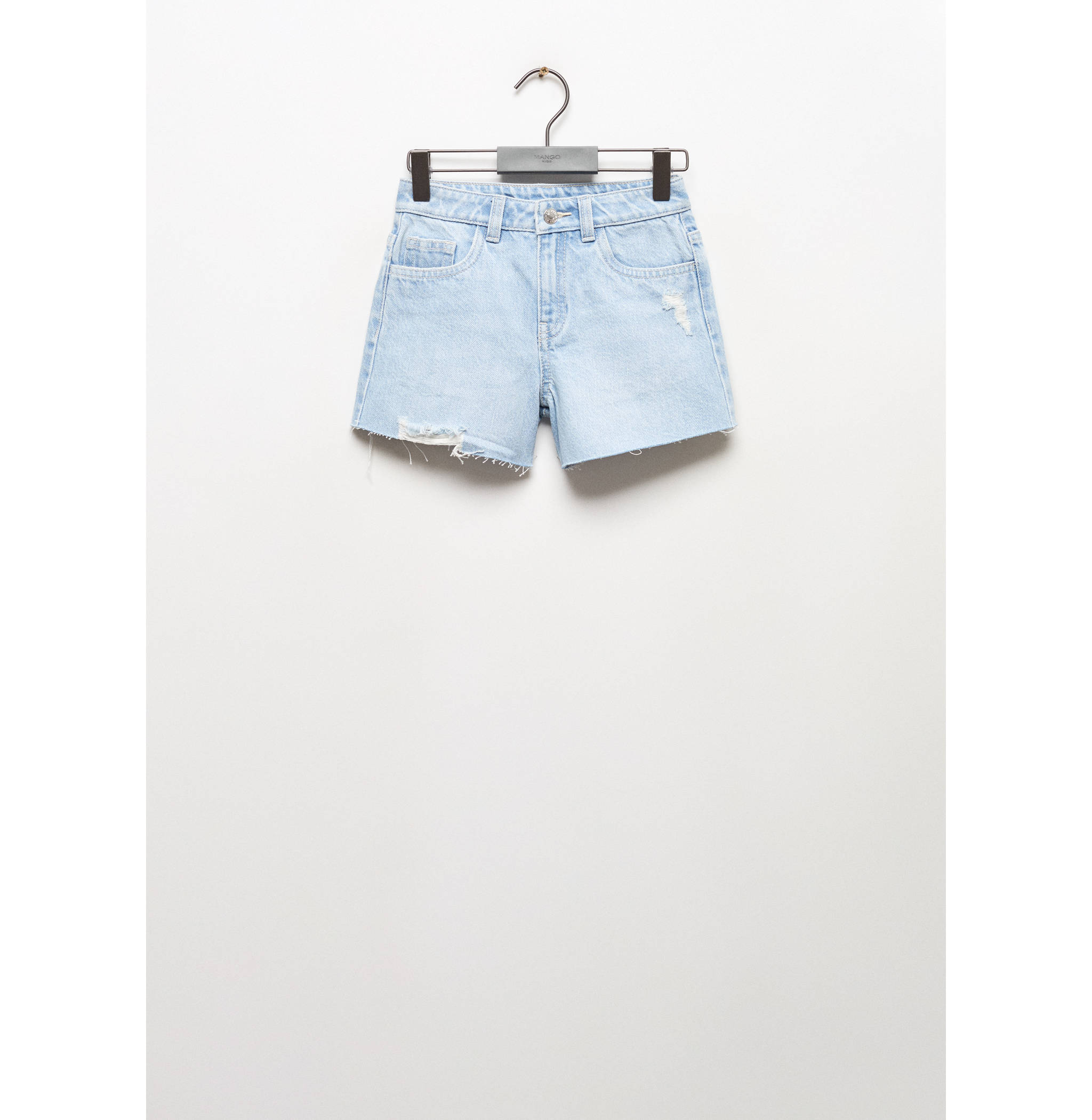 Decorative ripped denim shorts - Article without model