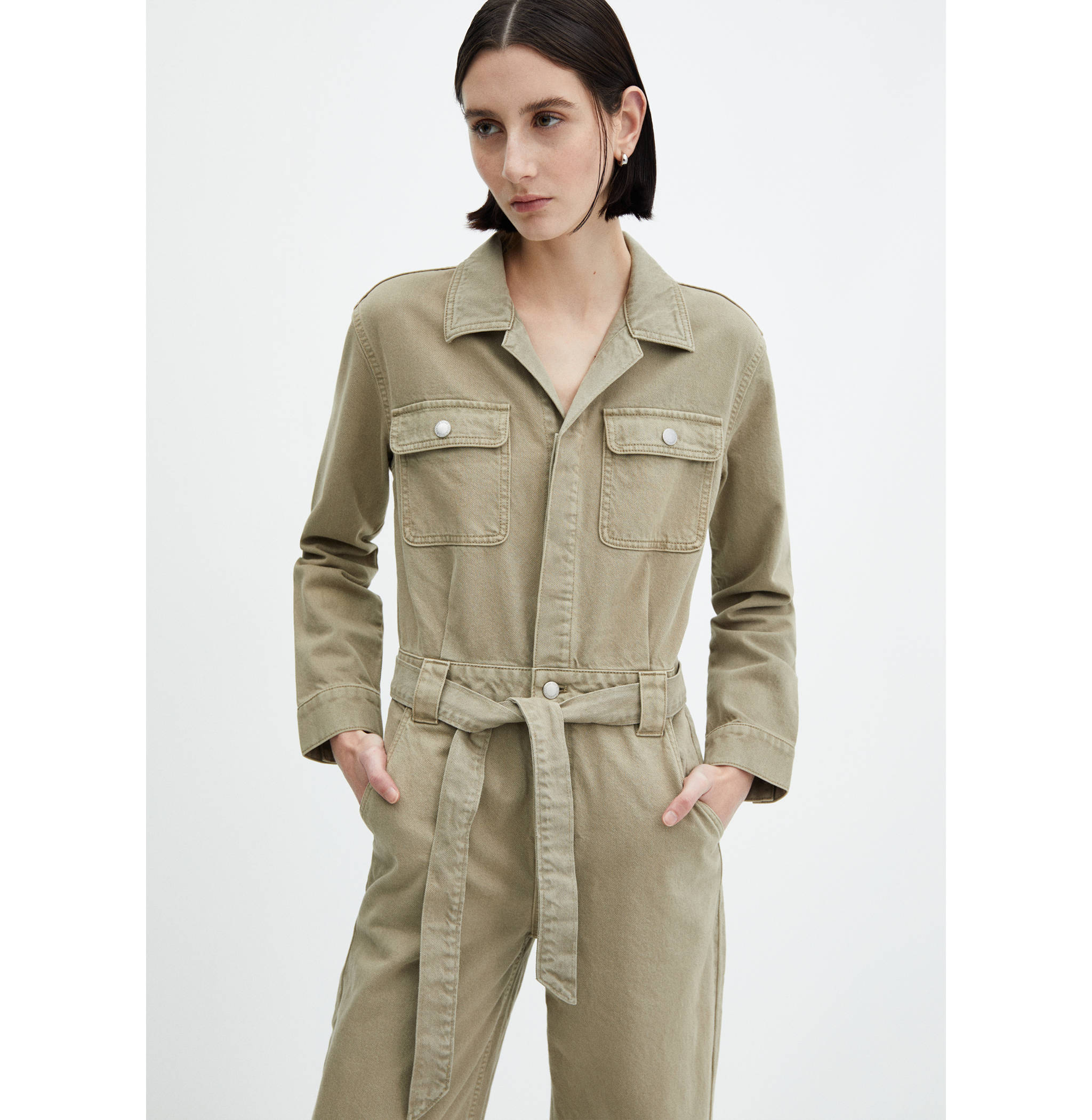 Denim jumpsuit belt - Medium plane